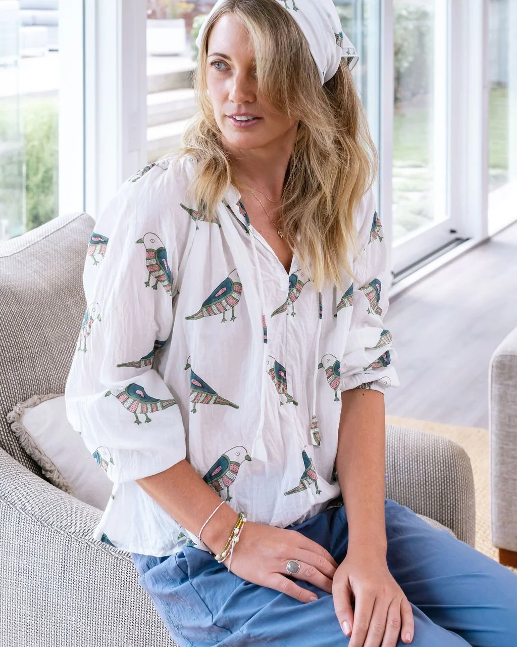 Mandalay Designs Birdy Top White