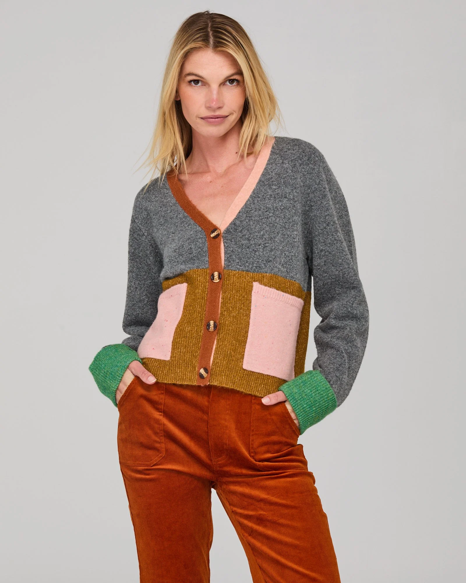 Boom Shankar Remi Cardigan Grey Multi