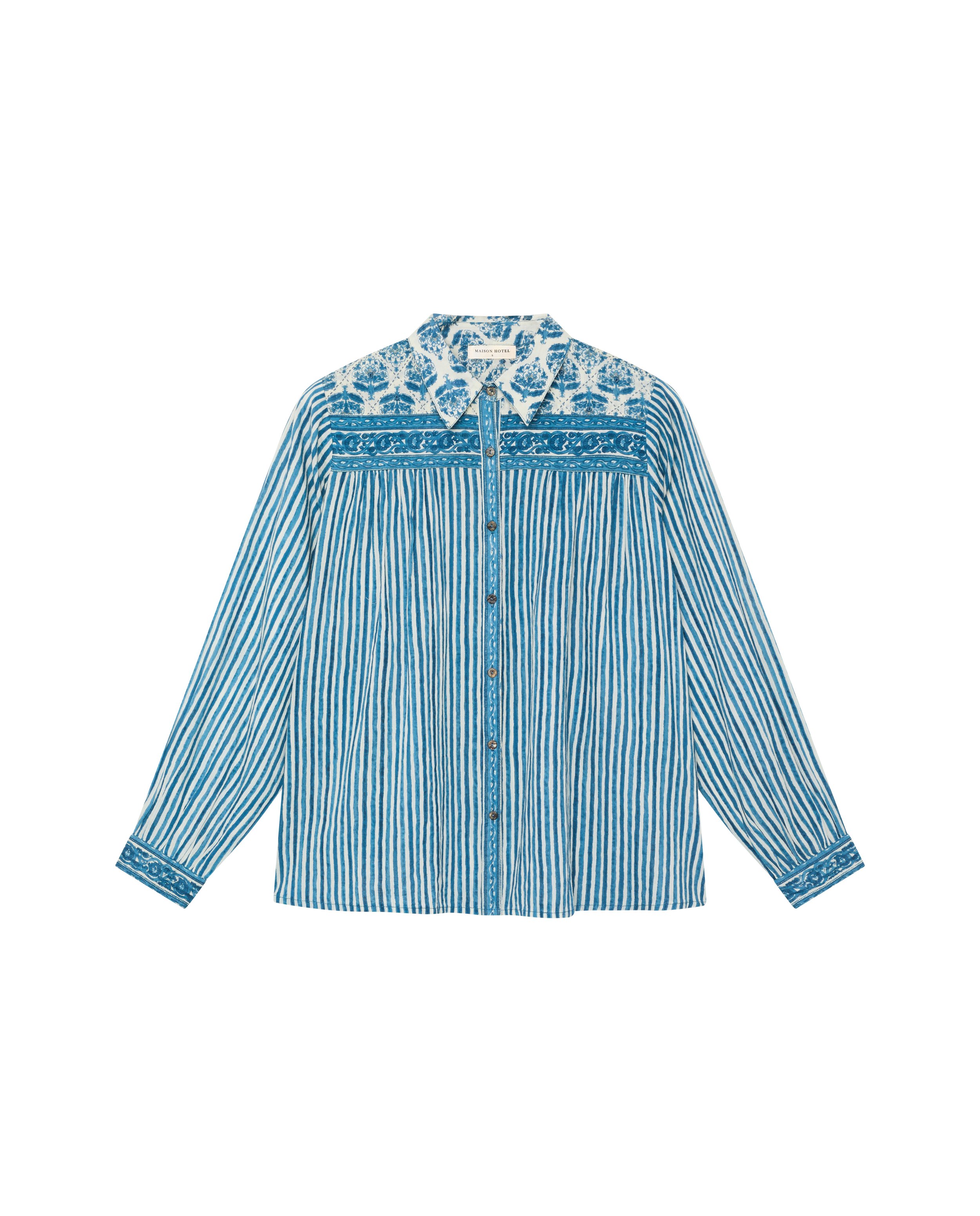 Maison-Hotel-Maria-Shirt-Blue-Ink-CottonWool