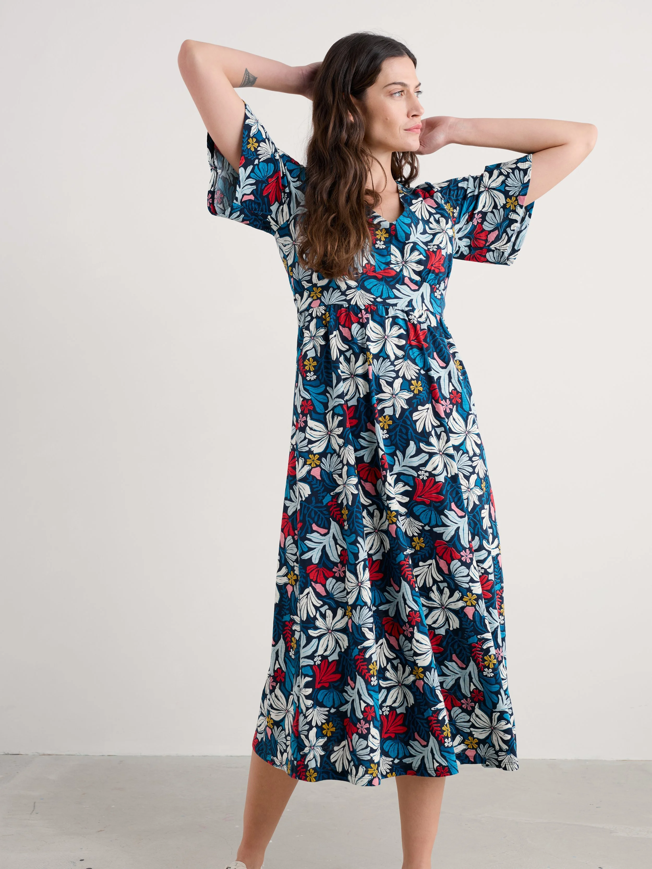 Seasalt-Chateaux-Maxi-Dress-Seaweed-Flower-CottonWool