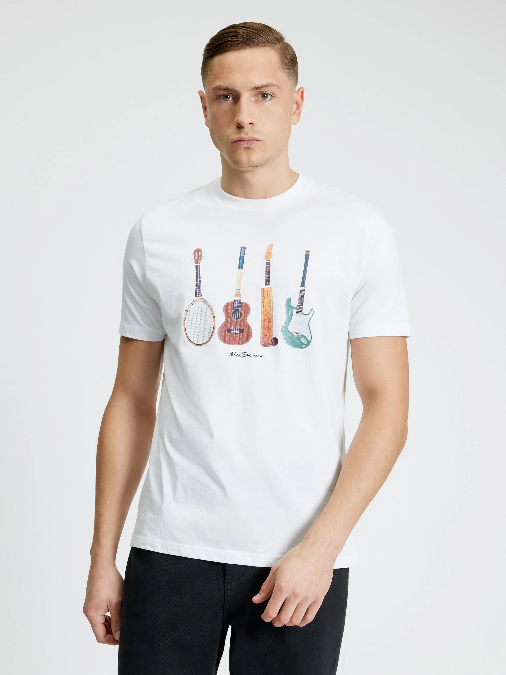 Ben Sherman Jumble Guitars Tee White