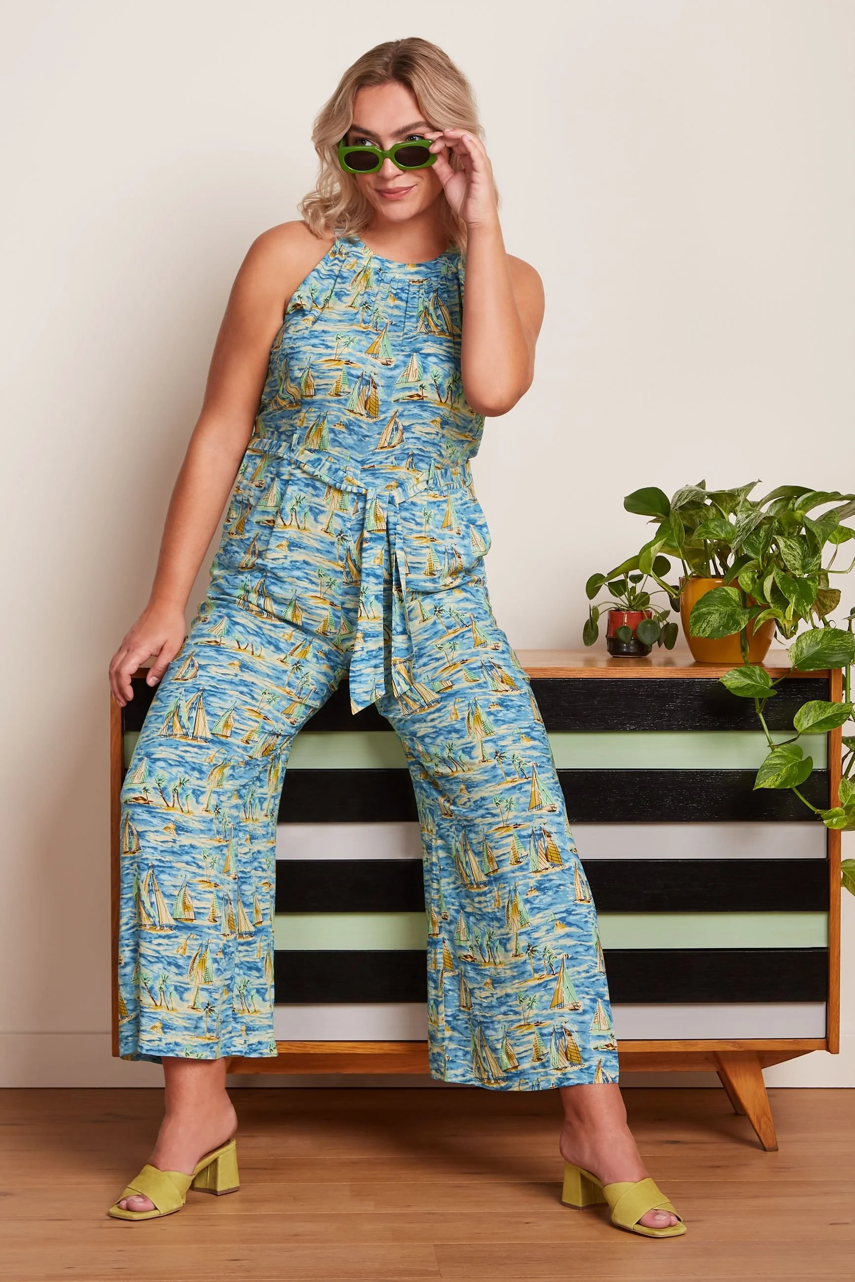 King Louie Clothing Virna Jumpsuit Moonlight Blue