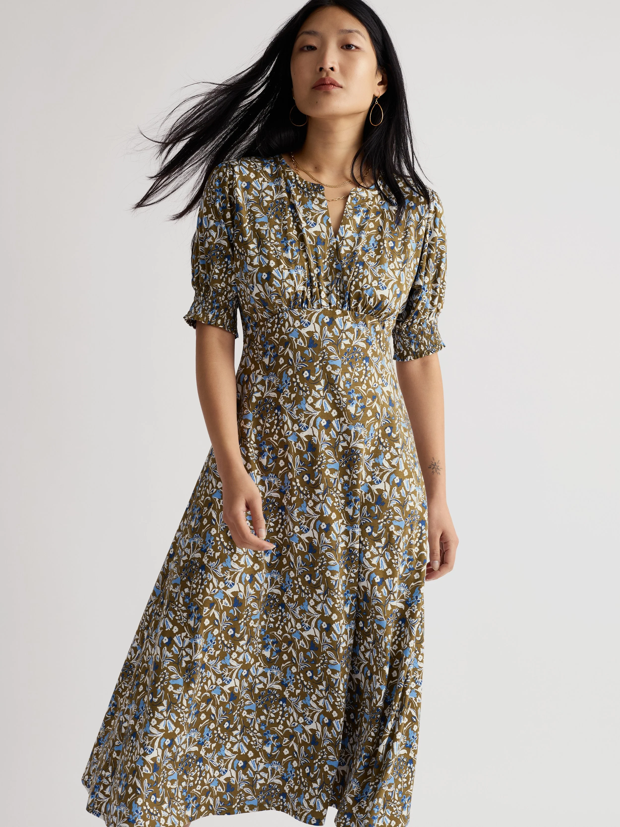 Seasalt-Fenil Dress - Woodland Floral Seagrass - CottonWool (3).jpg