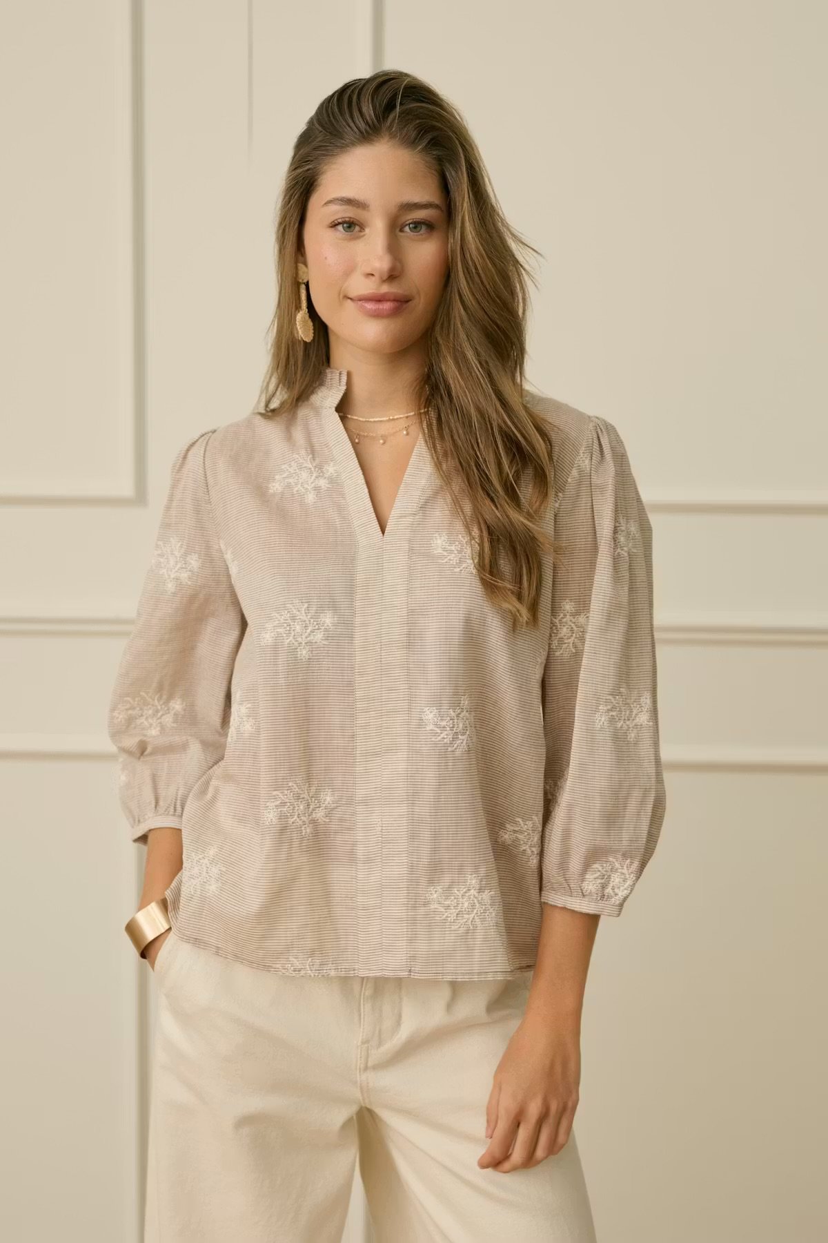 Cream Clothing Korey Blouse Brown Stripe