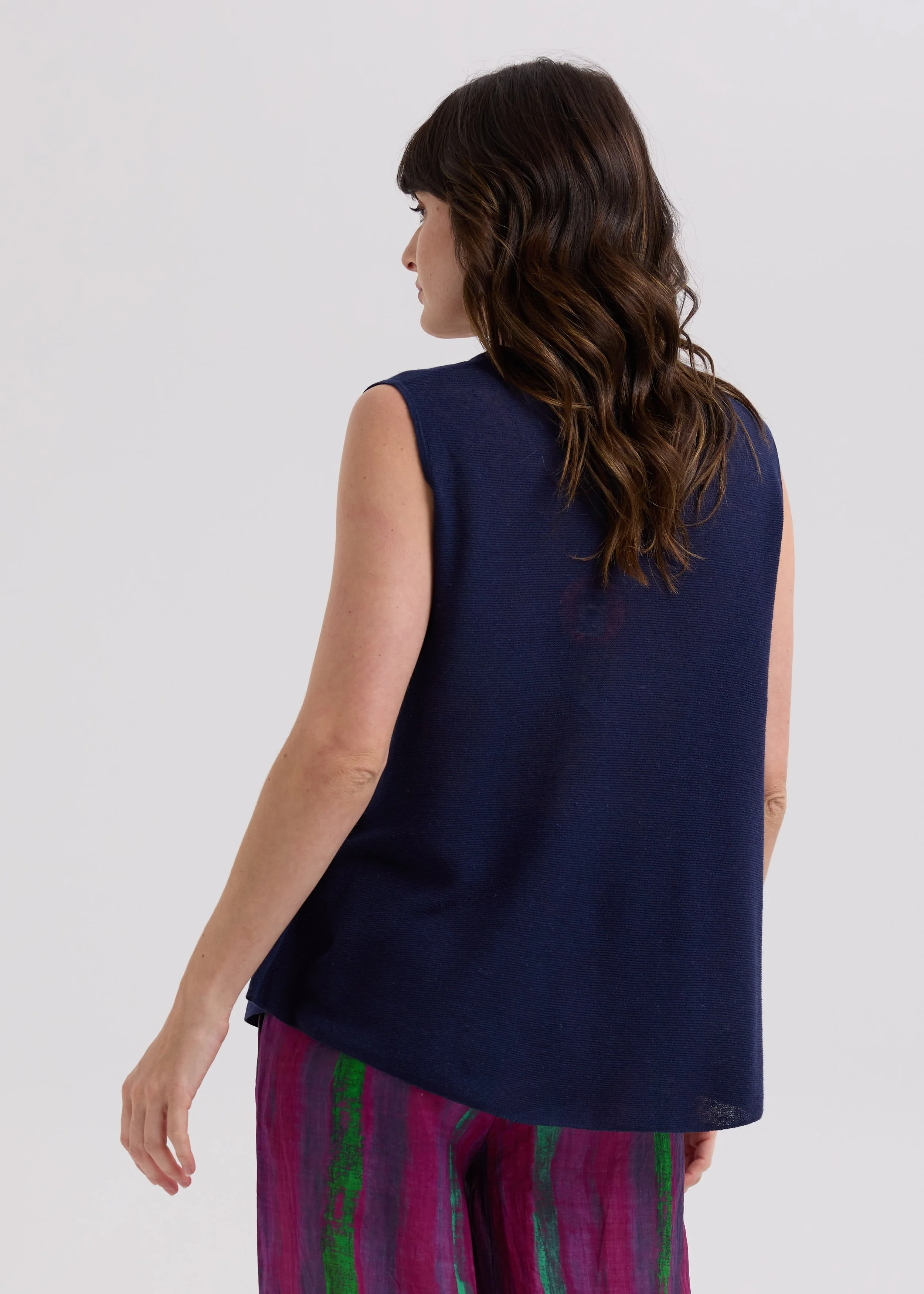 LD-and-Co-LC7766-Linen-A-Line-Top-Marine-CottonWool