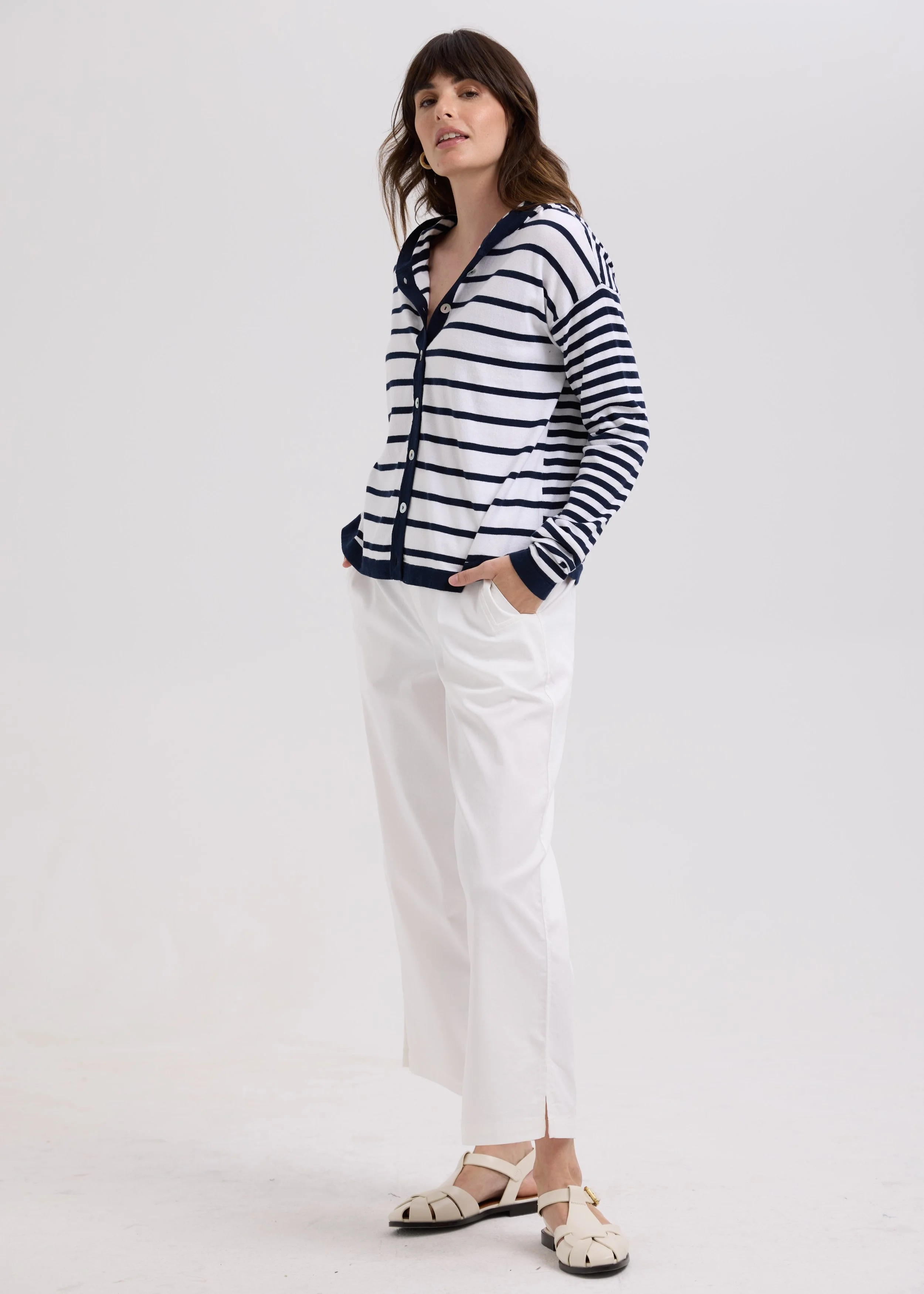 LD-and-Co-Multi-Stripe-Hoody-Marine-LC7776-CottonWool