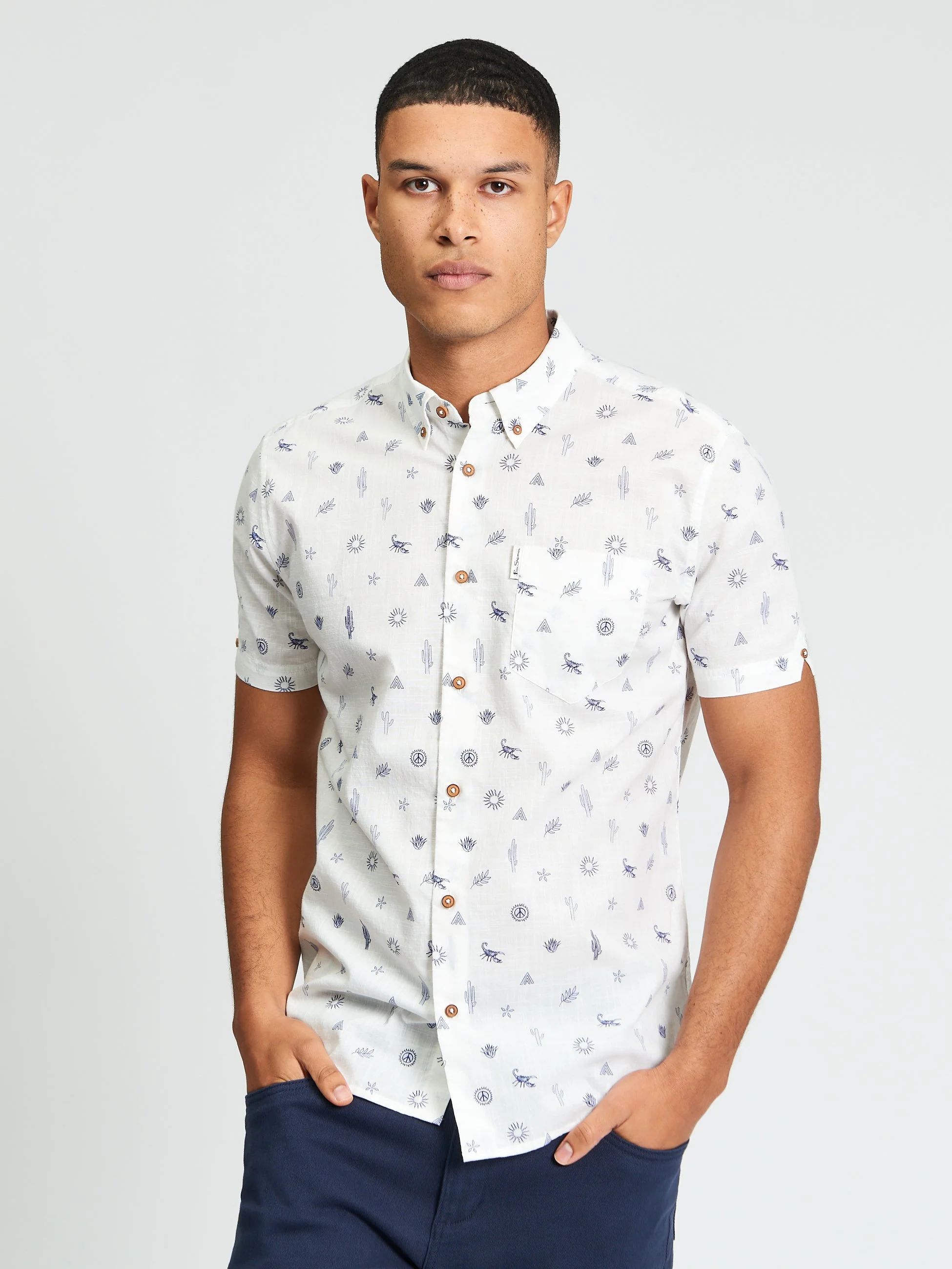Ben Sherman Festival Print Short Sleeve Shirt
