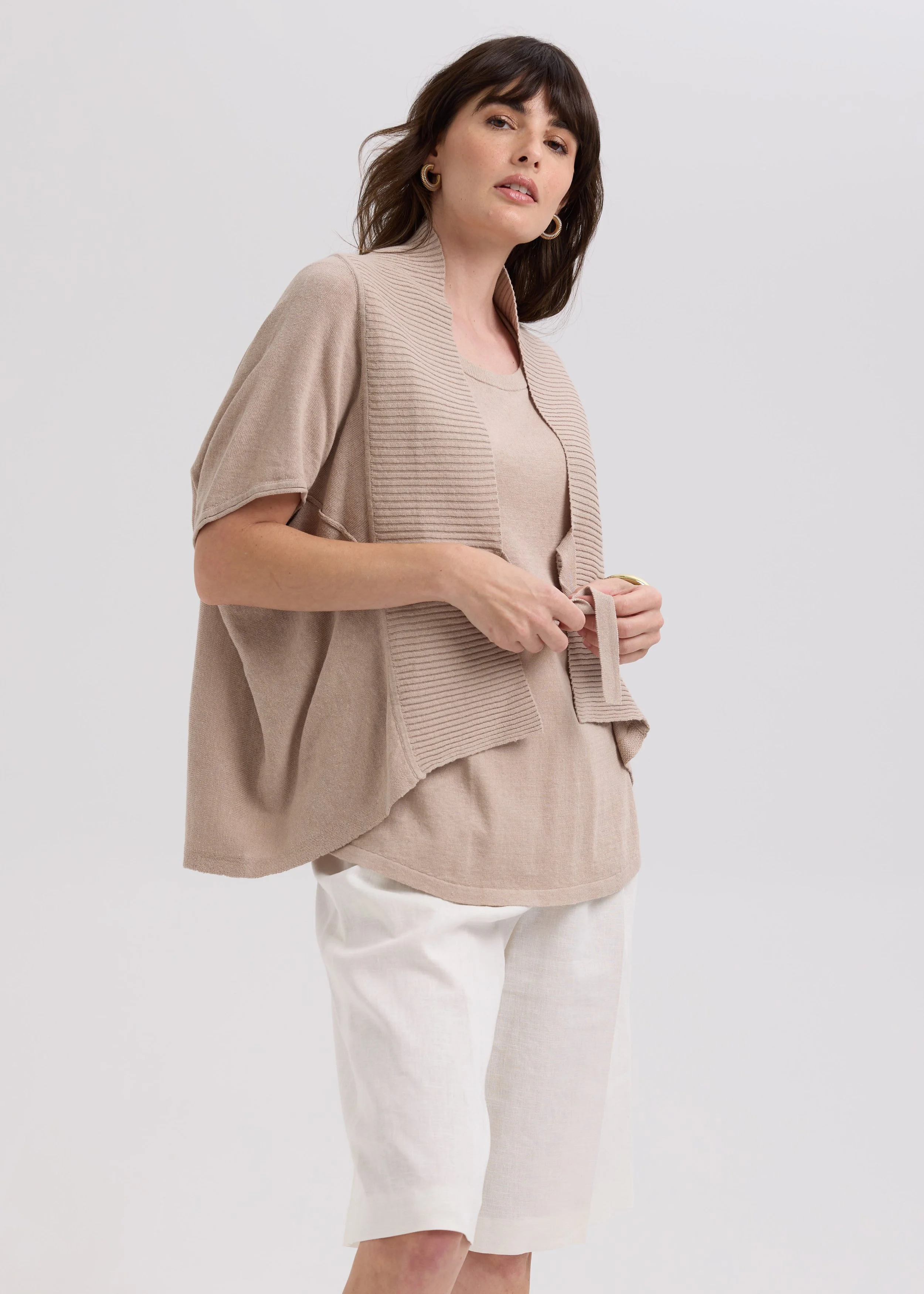 LD-and-Co-Tie-Front-Cardi-Taupe-LC7768-CottonWool