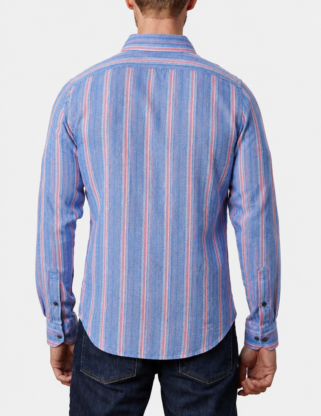 Abelard-Piatto-Linen-Shirt-Blue-Pink-Stripe-CottonWool