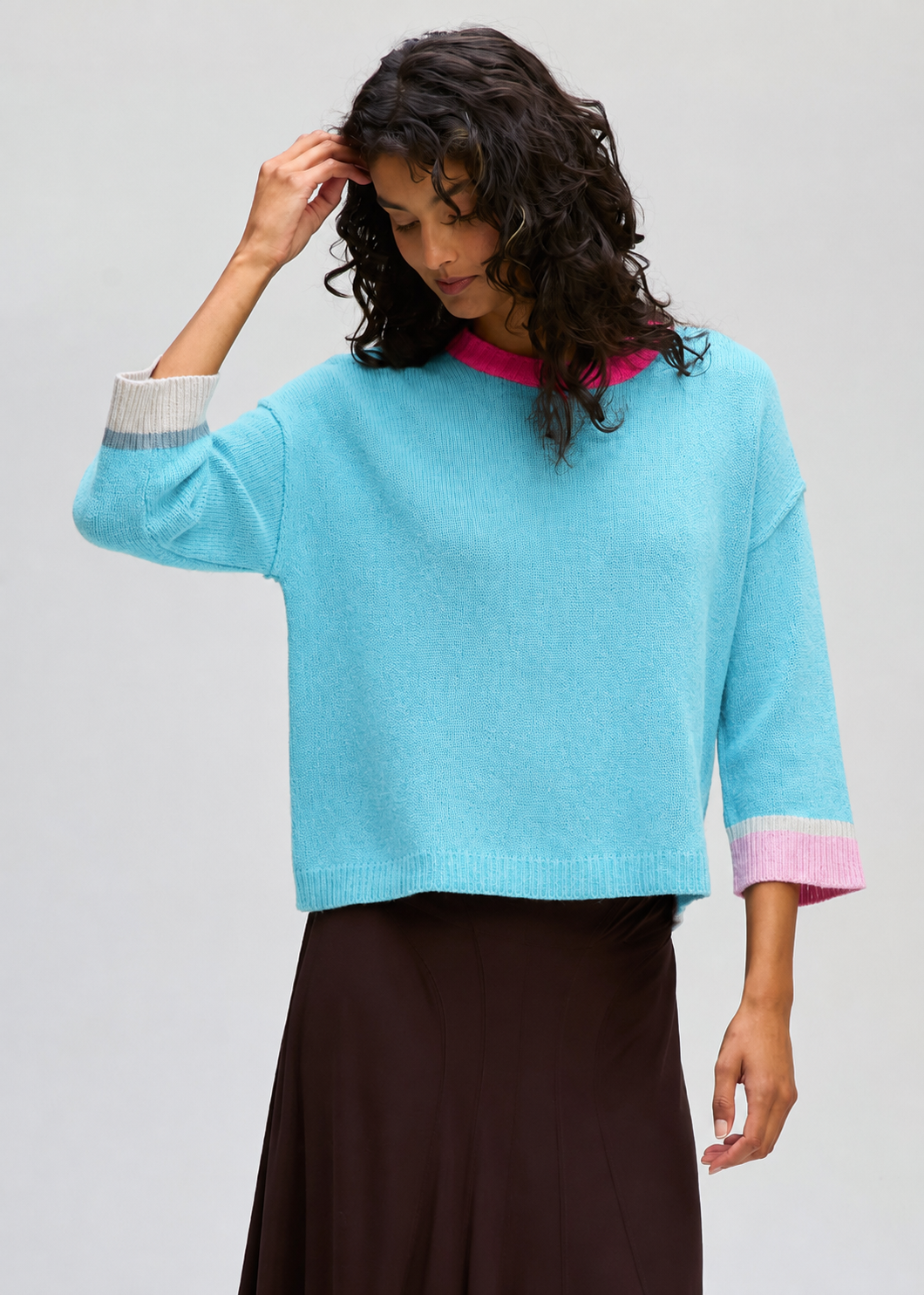 LD and Co Trim Detail Jumper Seafoam