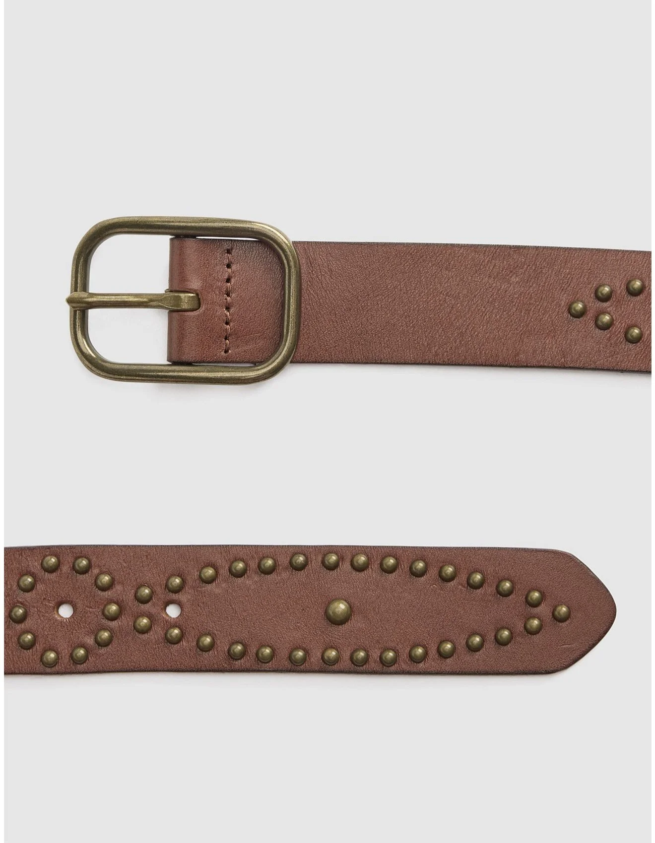 Western Brown Vegan Leather Studded Tie Belt Brown Medallion Belt – Farm Girls Fancy Frills main image 3
