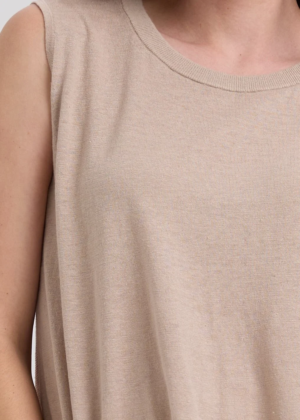 LD-and-Co-Linen-A-Line-Top-Taupe-LC7766-CottonWool