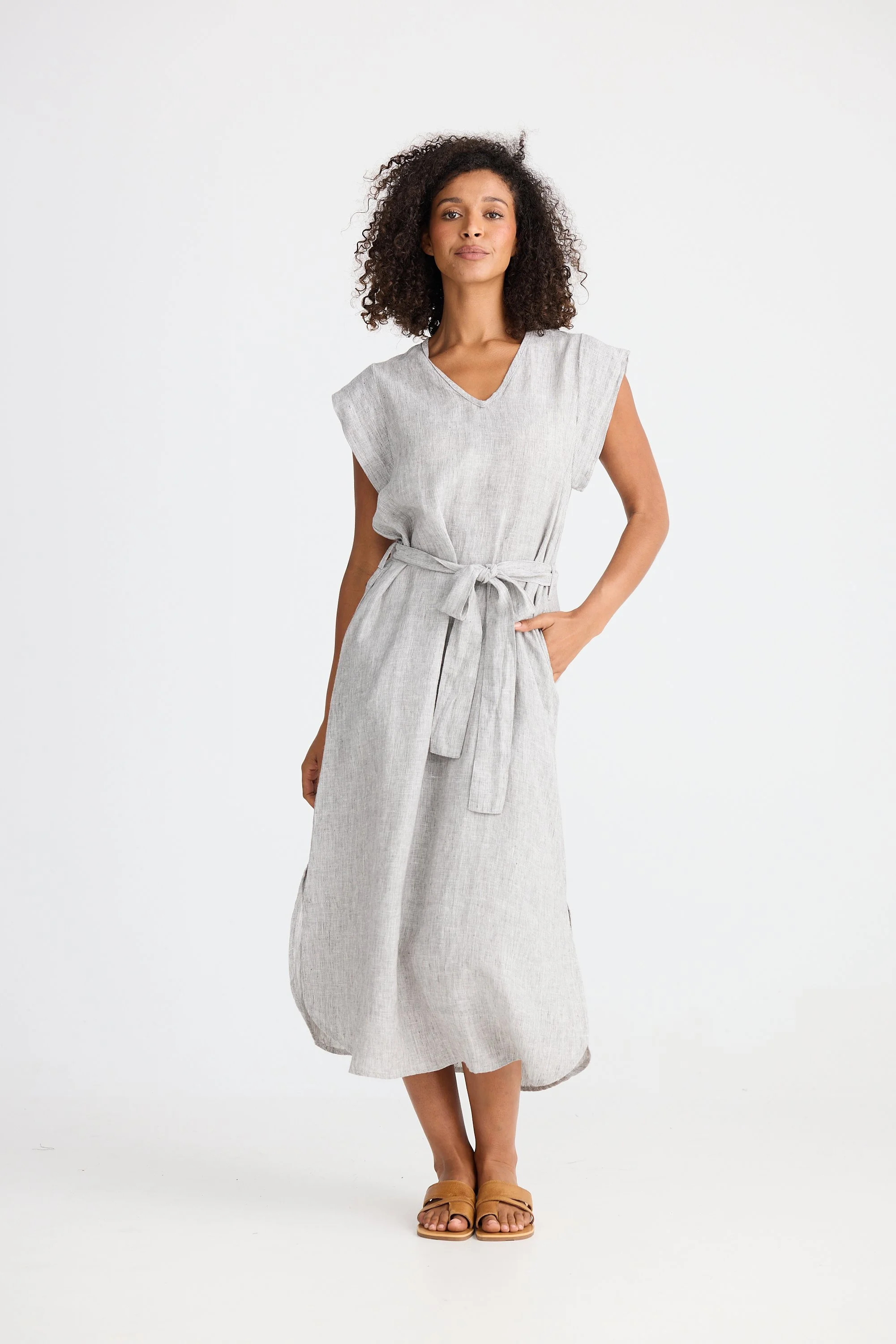 Shanty-Sebou-Dress-Charcoal-Fleck-CottonWool