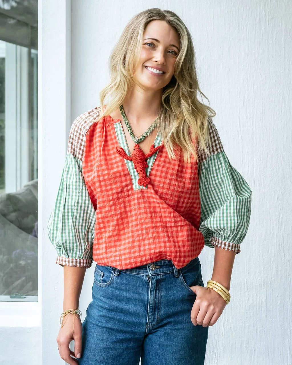 Mandalay Designs Harry Picnic Top Gingham Multi