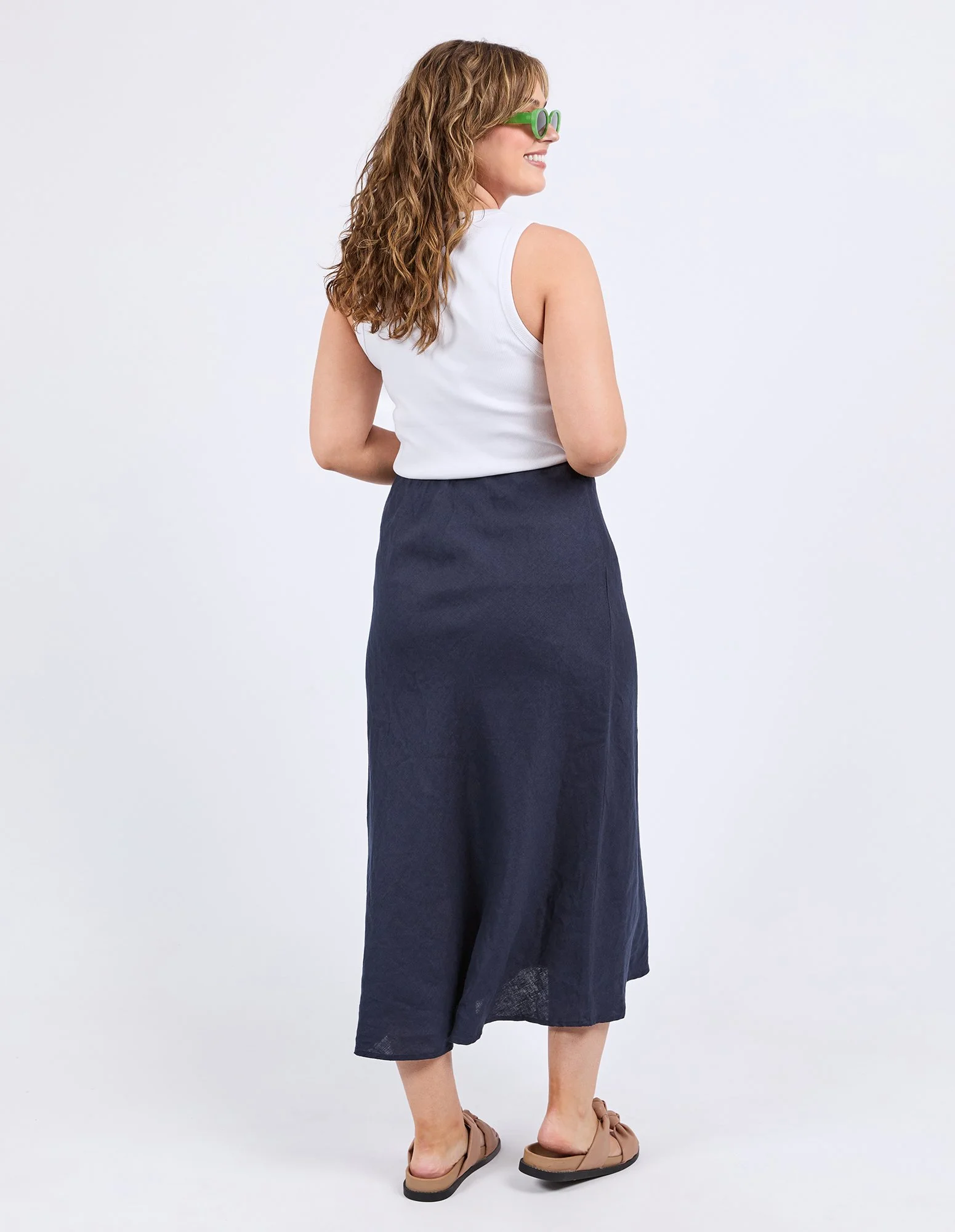Elm-Eleni-Bias-Linen-Skirt-Navy-CottonWool