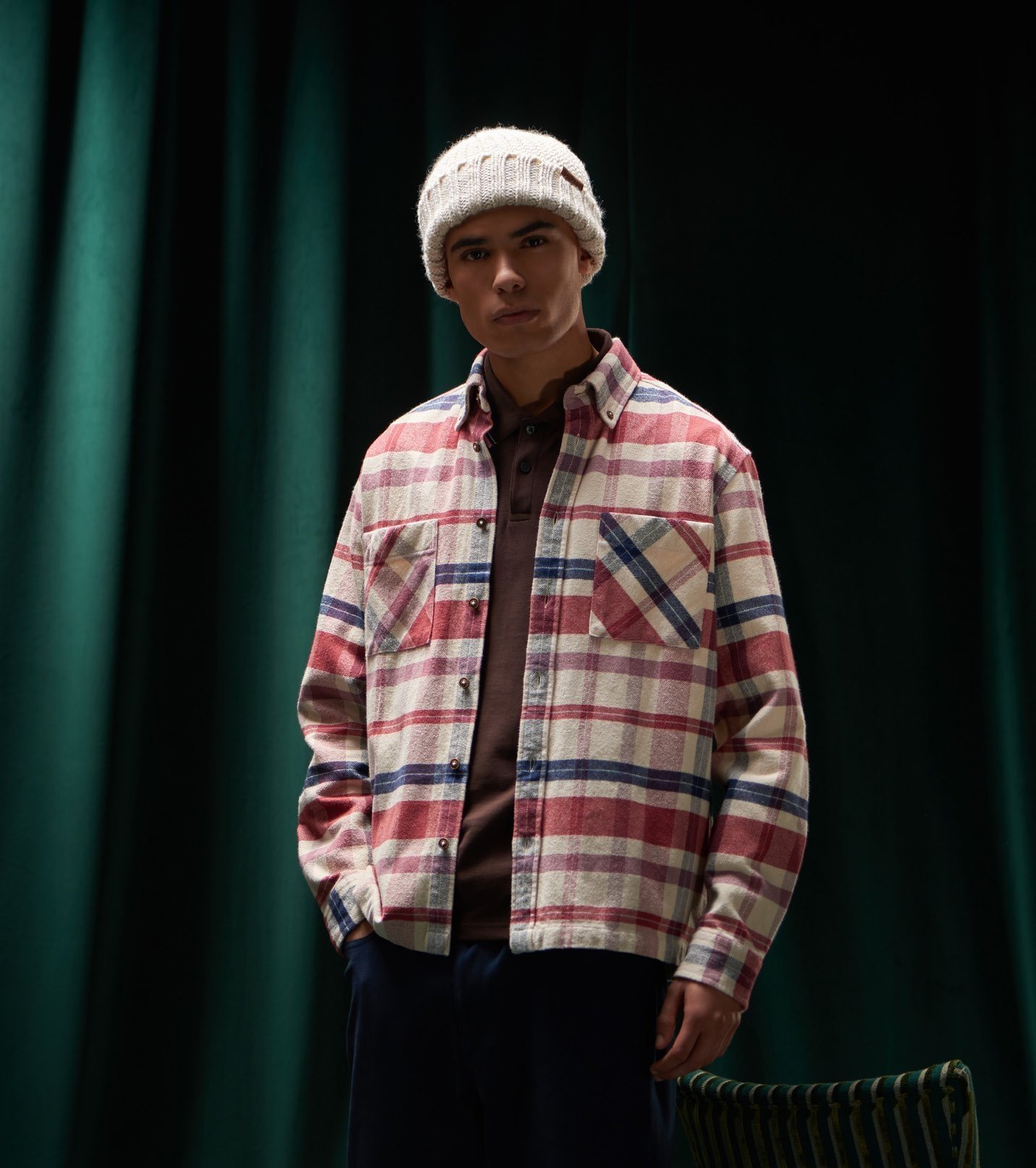 Ben-Sherman-Brushed-Ivy-Check-Overshirt-CottonWool