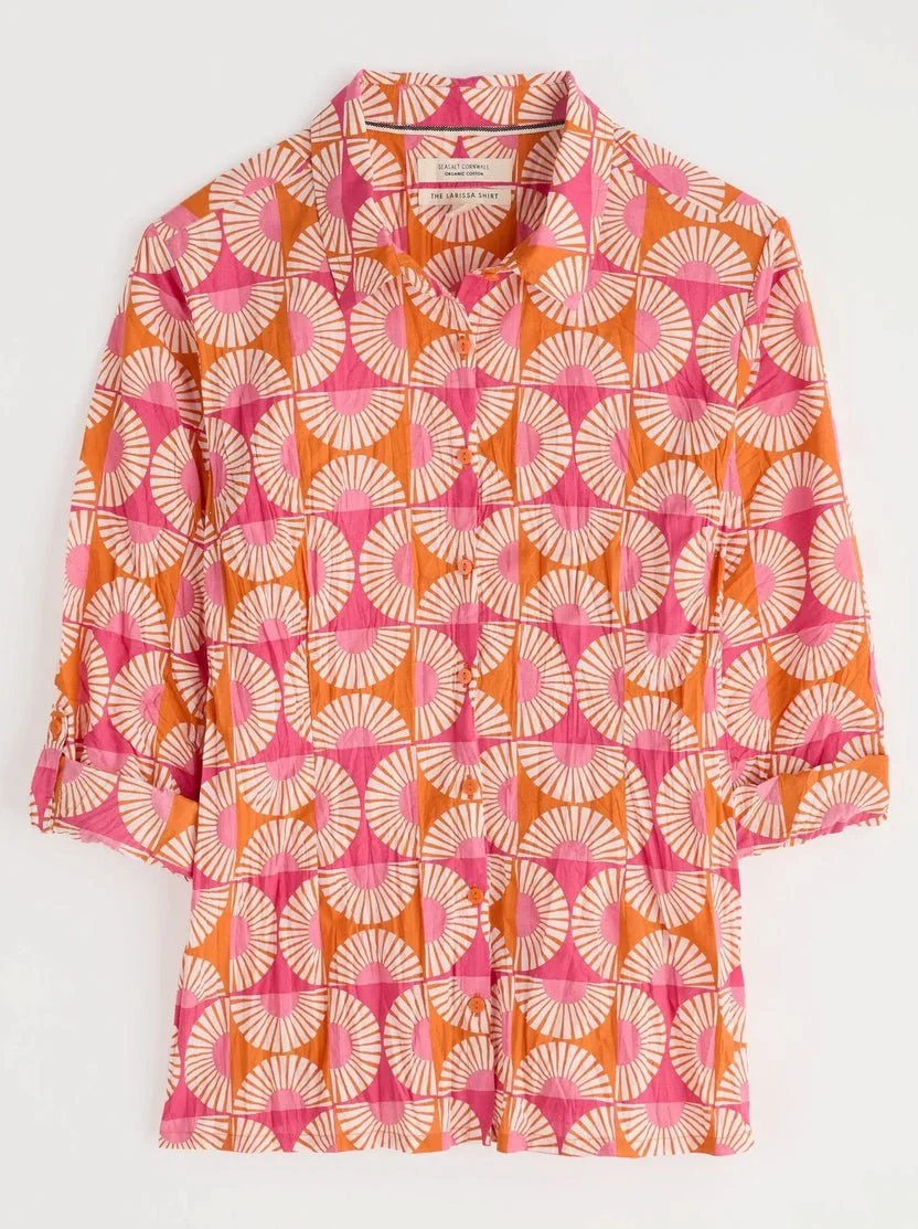 Seasalt-Larissa-Shirt-Sun-Geo-Marigold-CottonWool