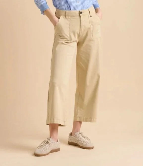 Brakeburn Ankle Crop Wide Leg Trouser Stone