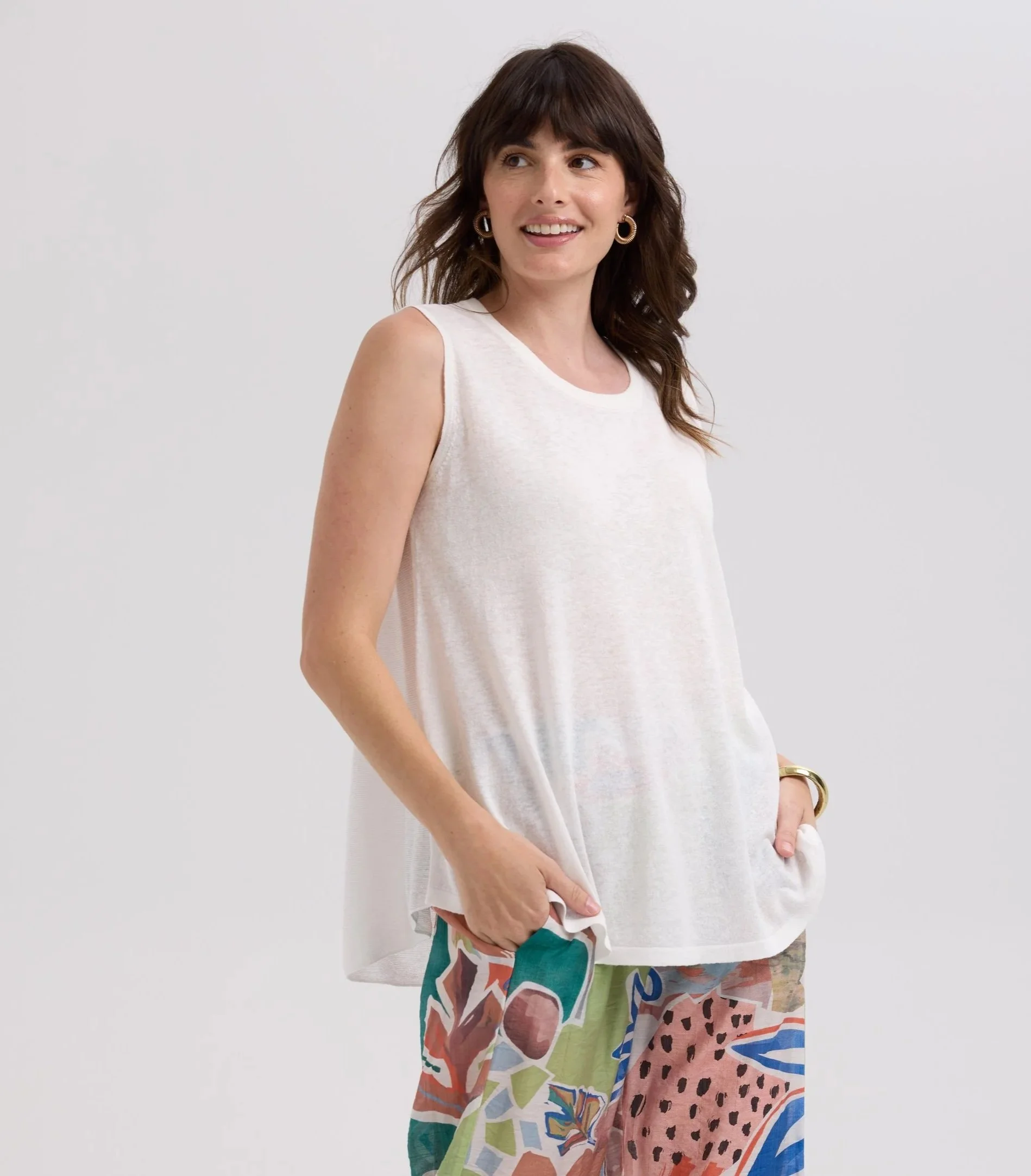 LD and Co Linen Knit A-Line Top - Assorted Colours