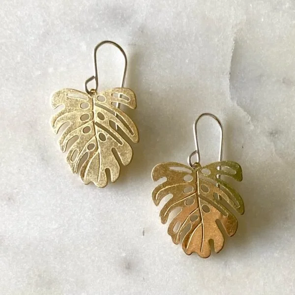 Nest of Pambula Noosa Brass Palm Earrings