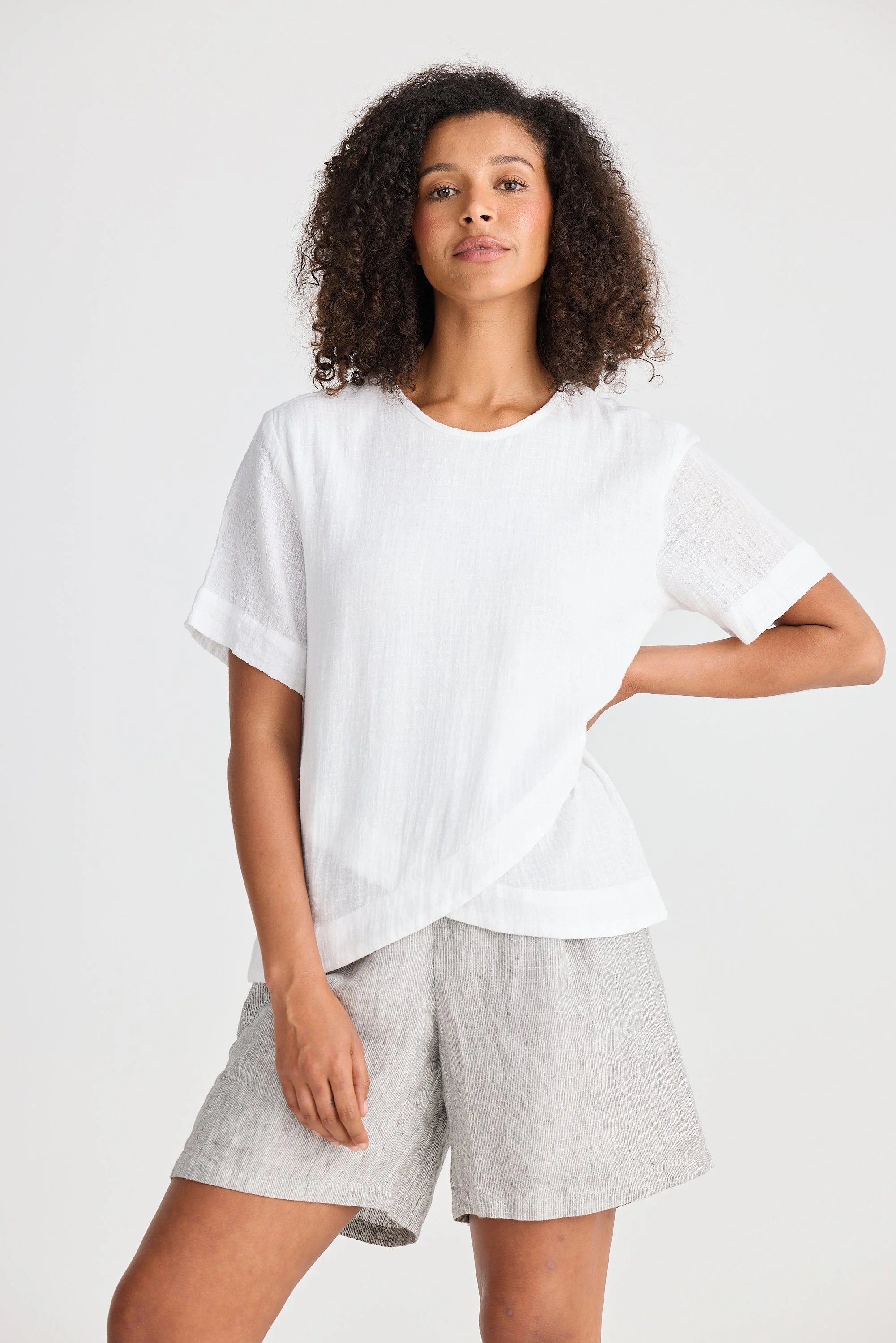 Shanty Jada Cotton Tee White
