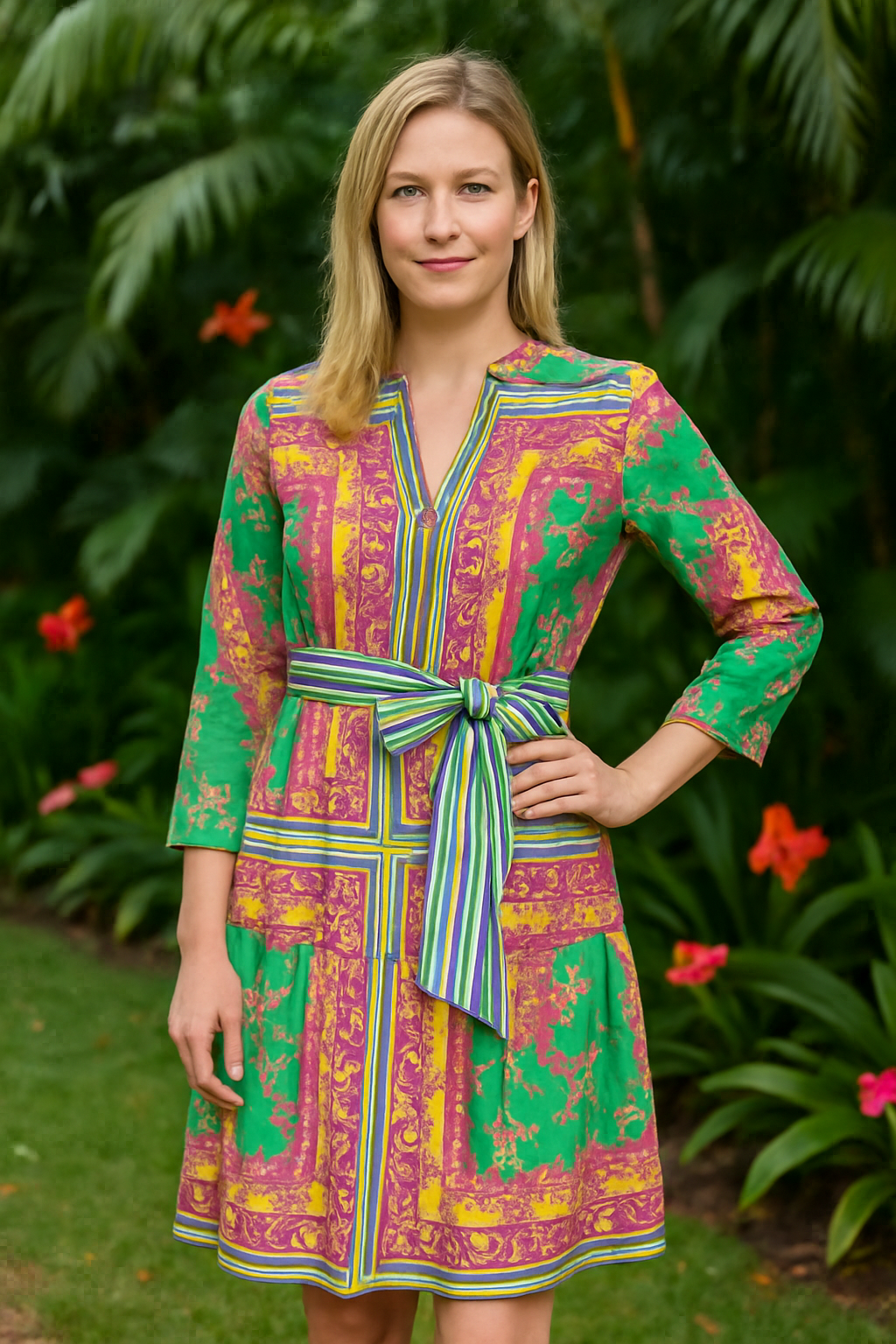 Lola-Australia-Morocco-Midi-Dress-Aria-Emerald-CottonWool