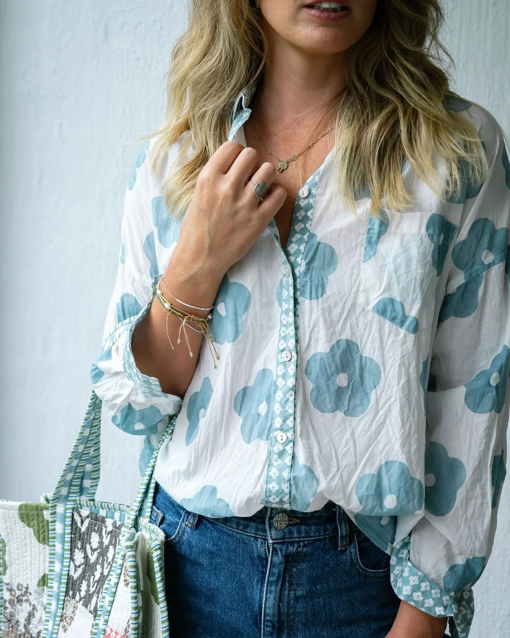 Mandalay-Designs-Poppy-Flowers-Shirt-Chambray-CottonWool