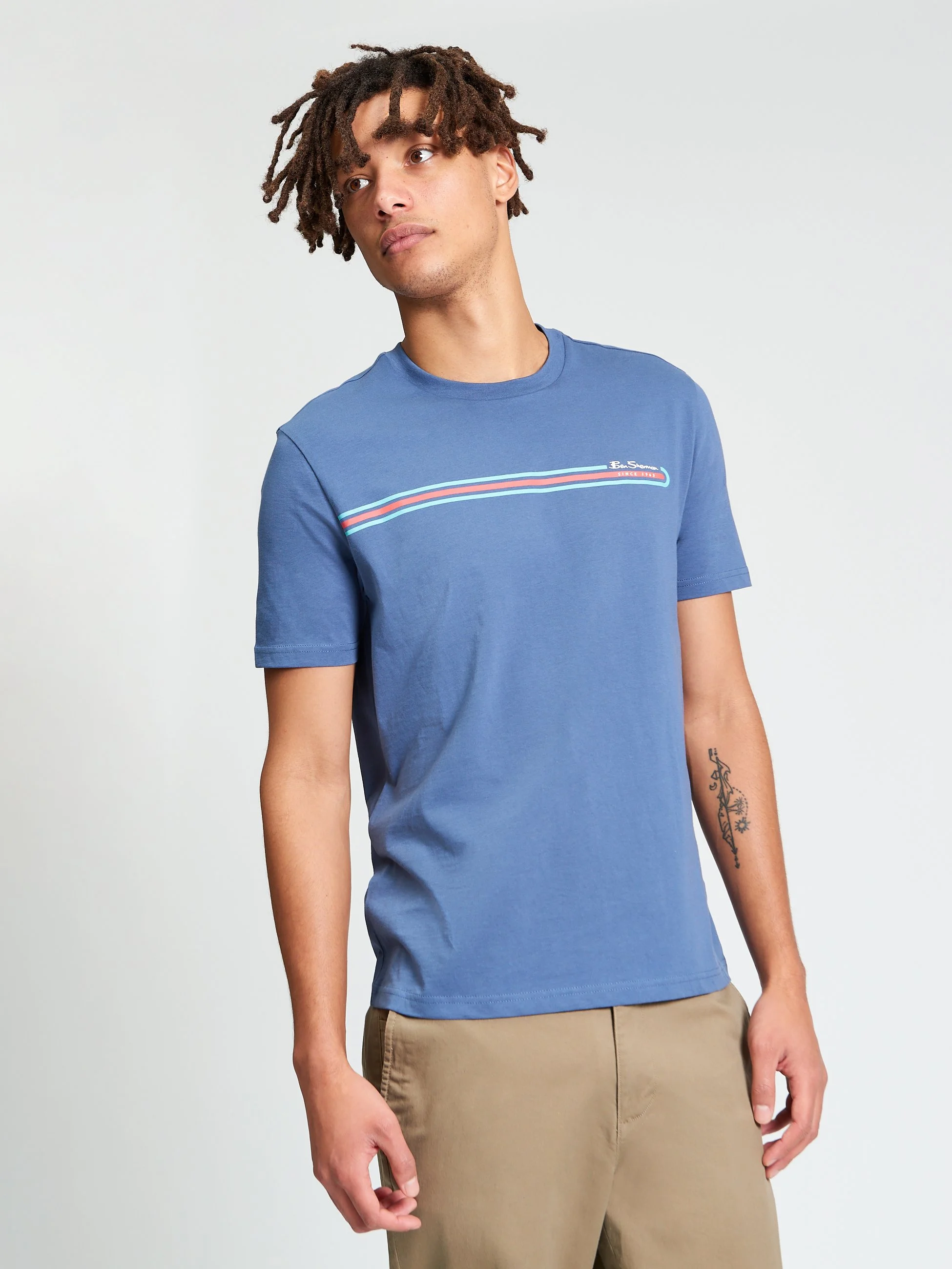 Ben Sherman Core Stripe Tee Indigo