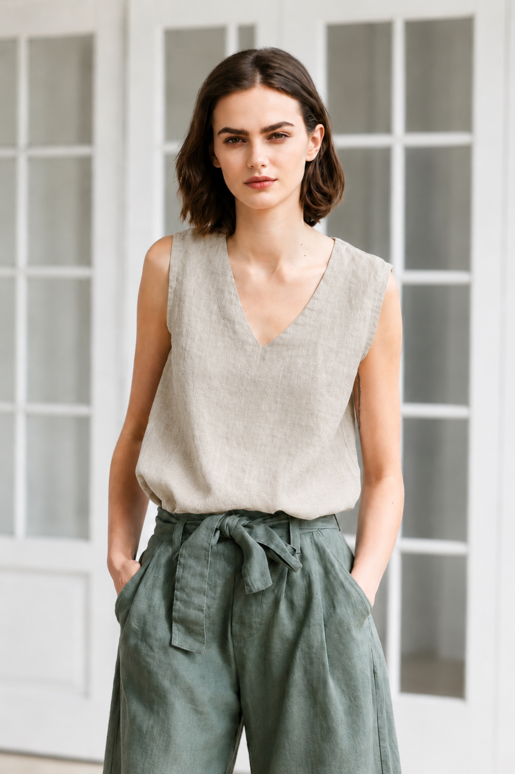 Eight-September-Edena-Linen-Tank-Flax-CottonWool