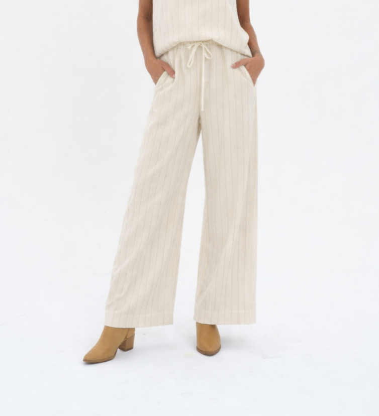 Carbon-Aleesia-Stripe-Linen-Pants-Natural- C4037-CottonWool
