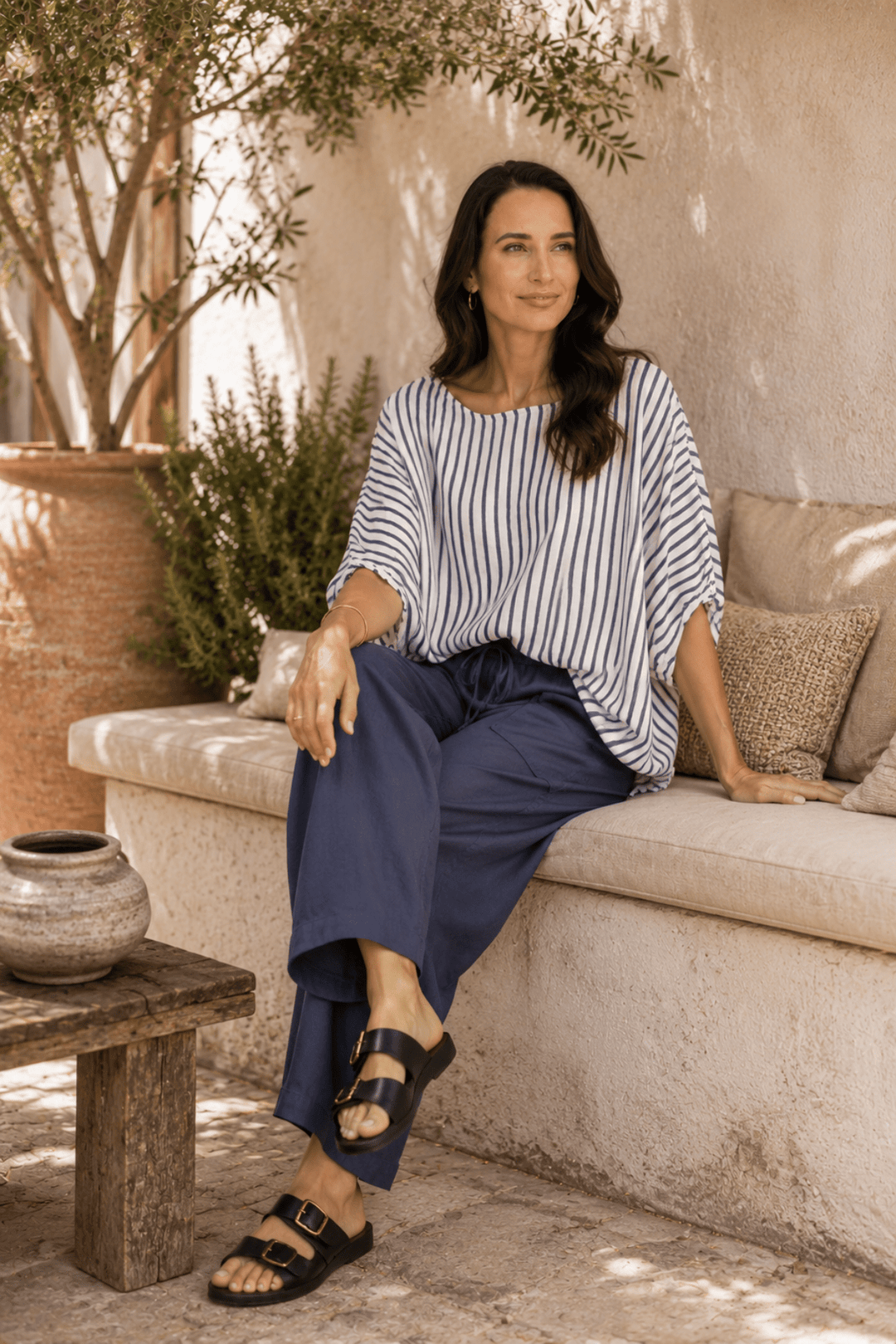 Carbon-C2196-Lucie-Slouch-Top-Navy-Stripe-CottonWool