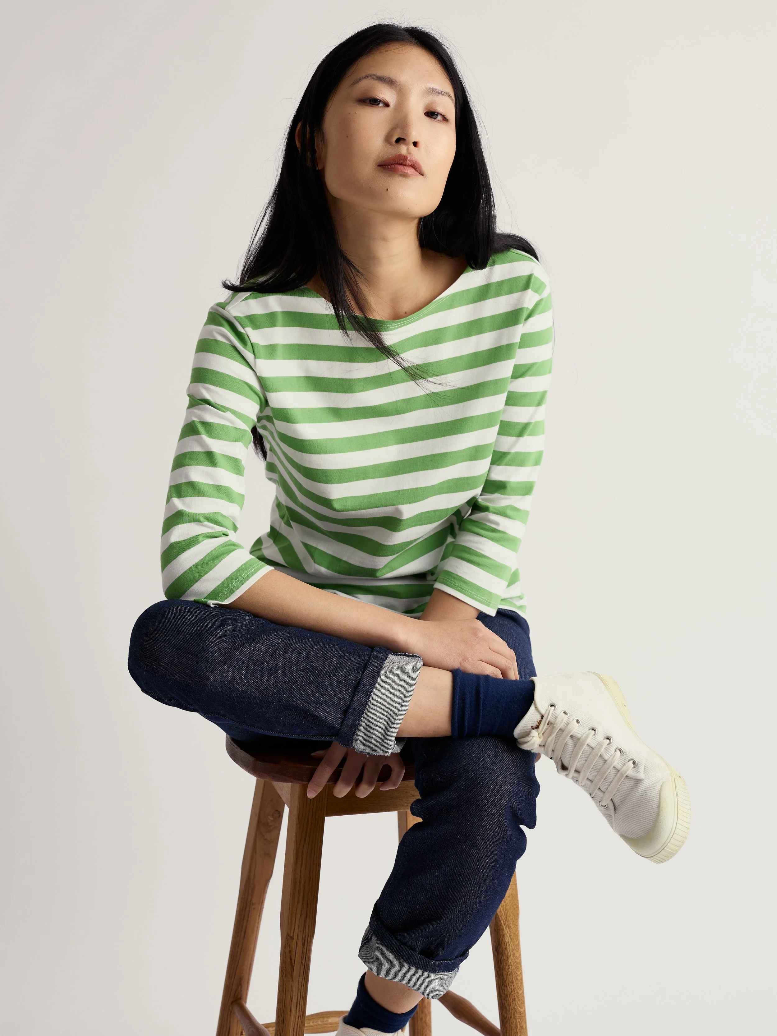 Seasalt Cornwall Sailor Top Scallion Clover Leaf