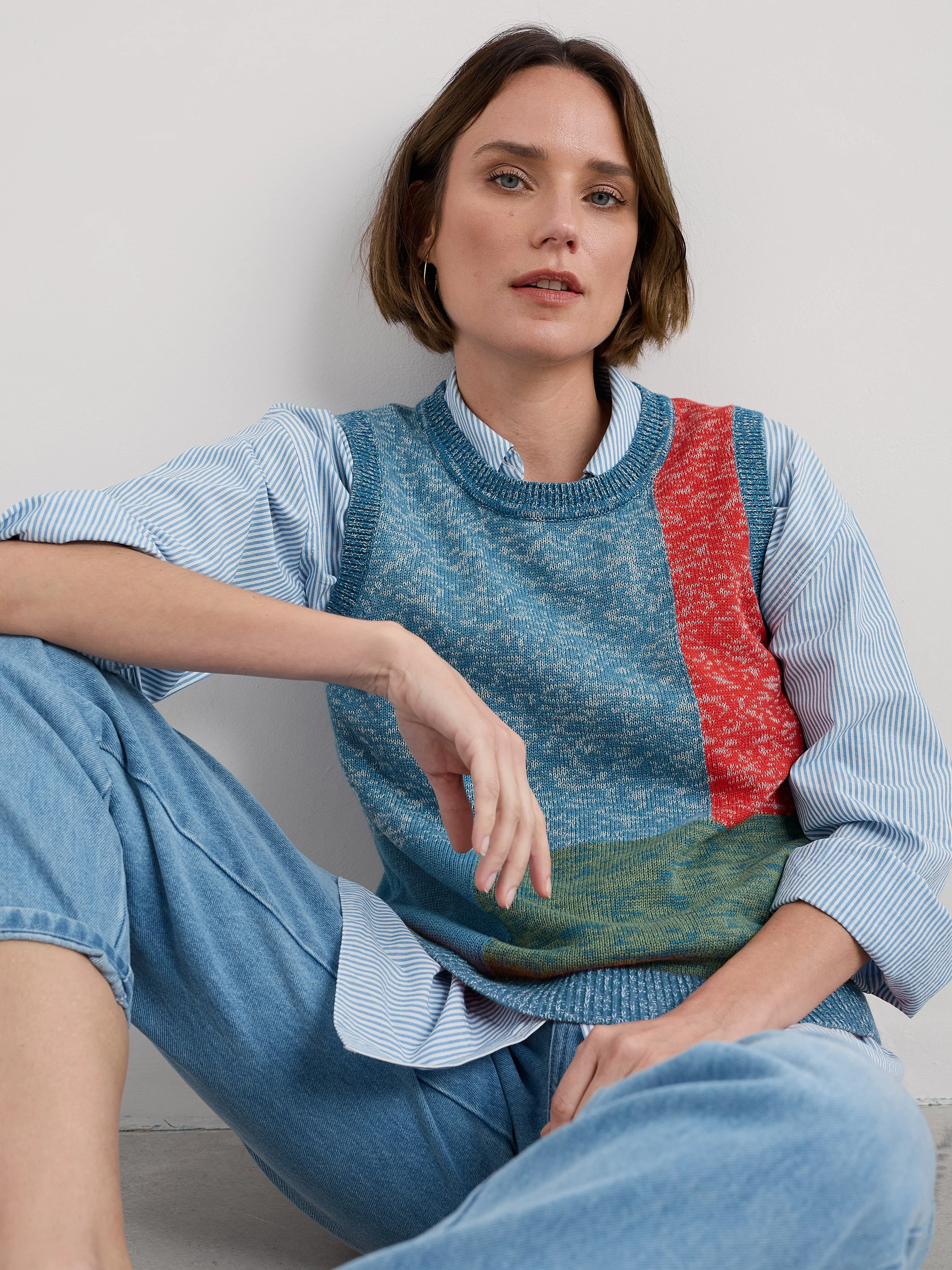 Seasalt Morgana Knitted Cotton Vest Multi