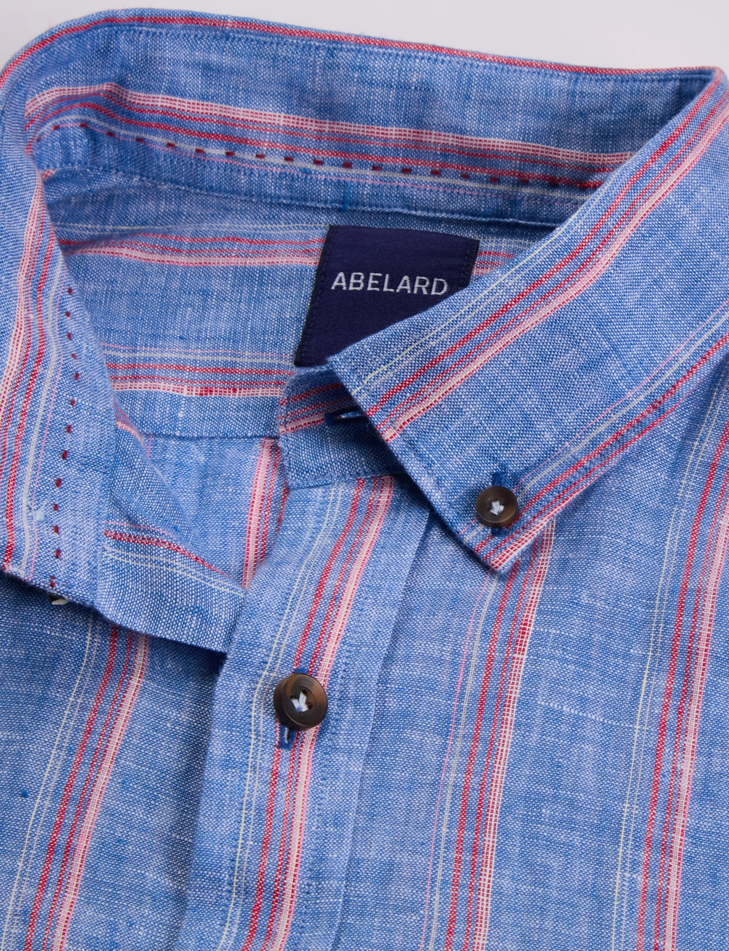 Abelard-Piatto-Linen-Shirt-Blue-Pink-Stripe-CottonWool