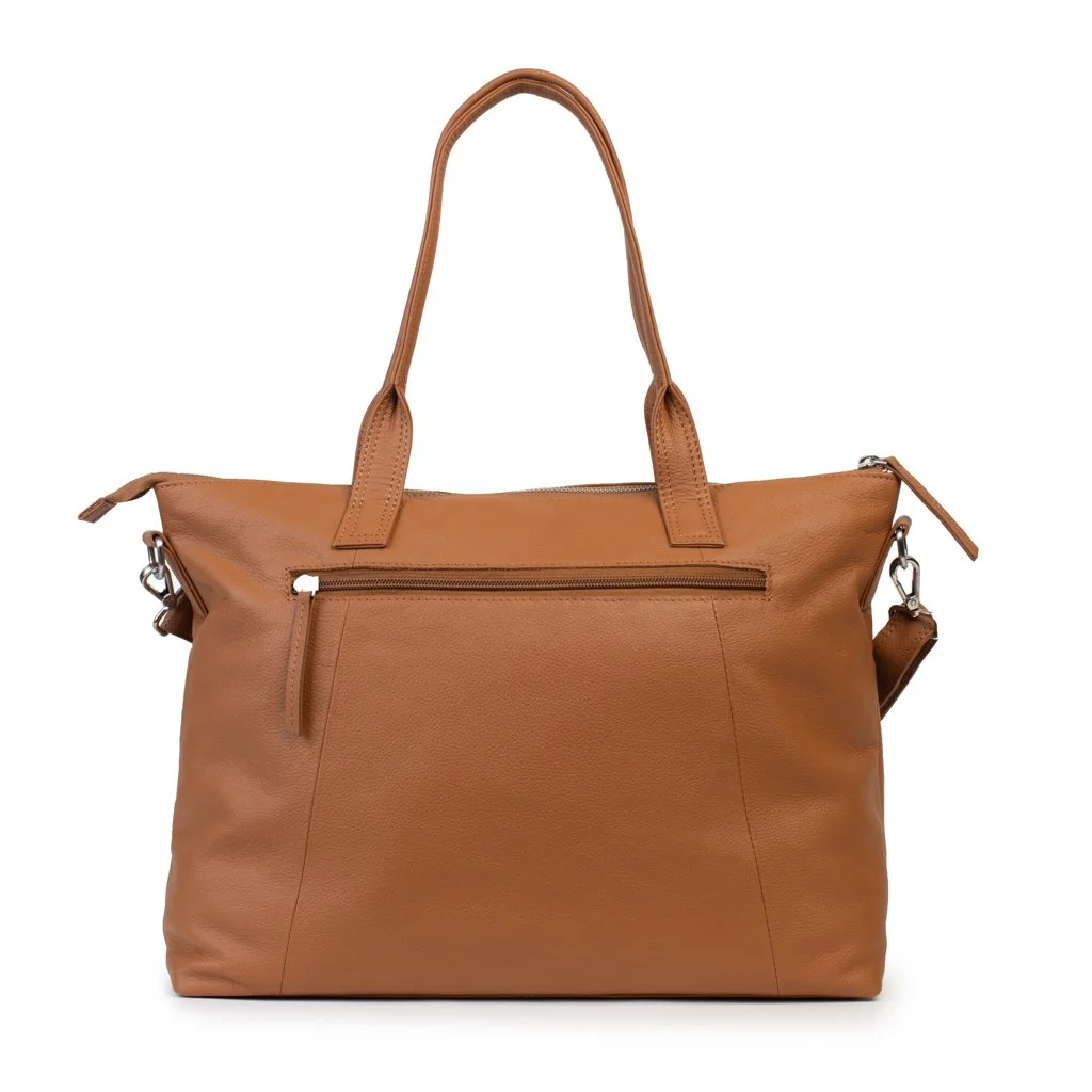 Dusky-Robin-Leather- Valentina Tote Tan- CottonWooljpg