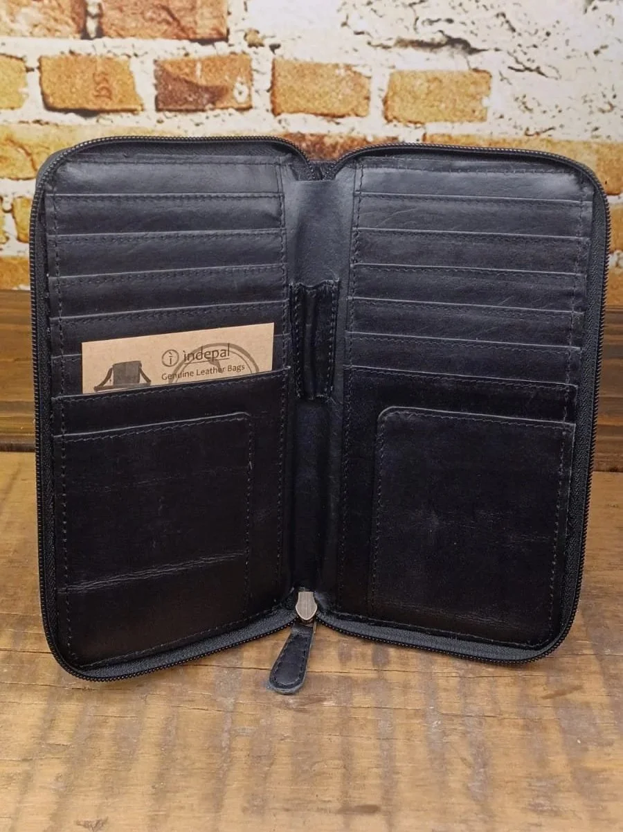 Indepal-Leather-Travel-Wallet-Black-CottonWool