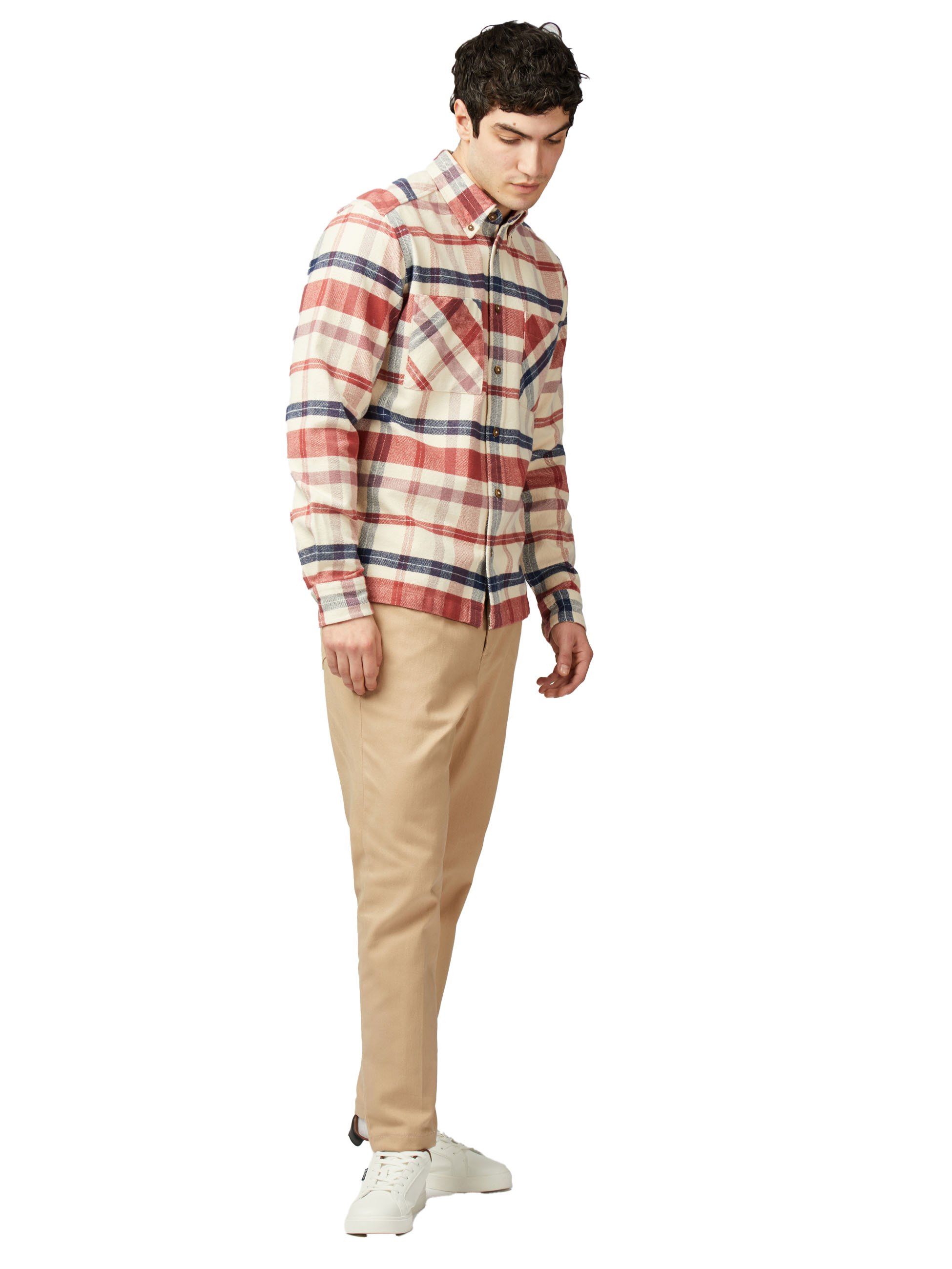 Ben-Sherman-Brushed-Ivy-Check-Overshirt-CottonWool