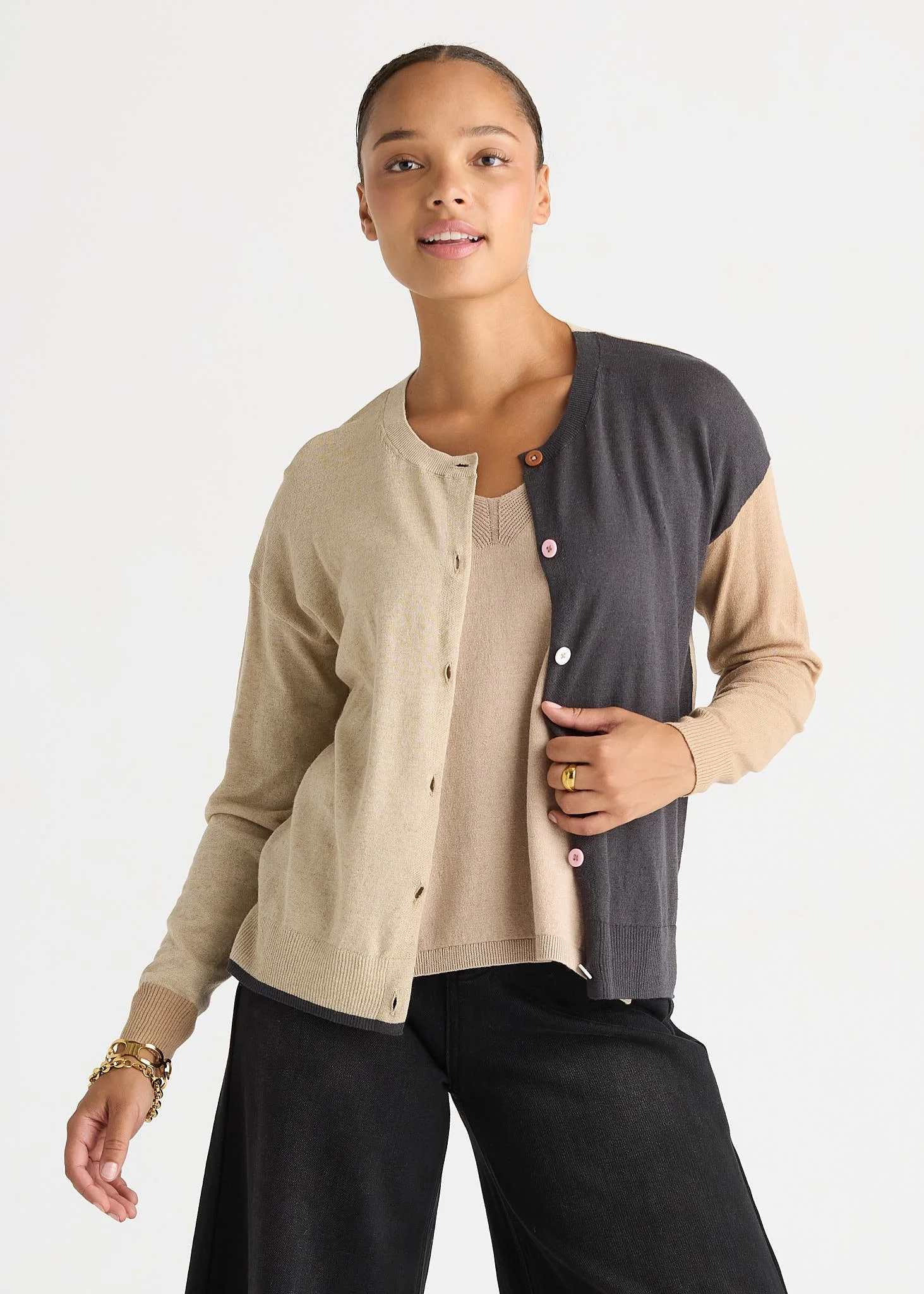 LD-and-Co-Colour-Block-Cardigan-LC8869 NATURAL-CottonWool (2).jpg