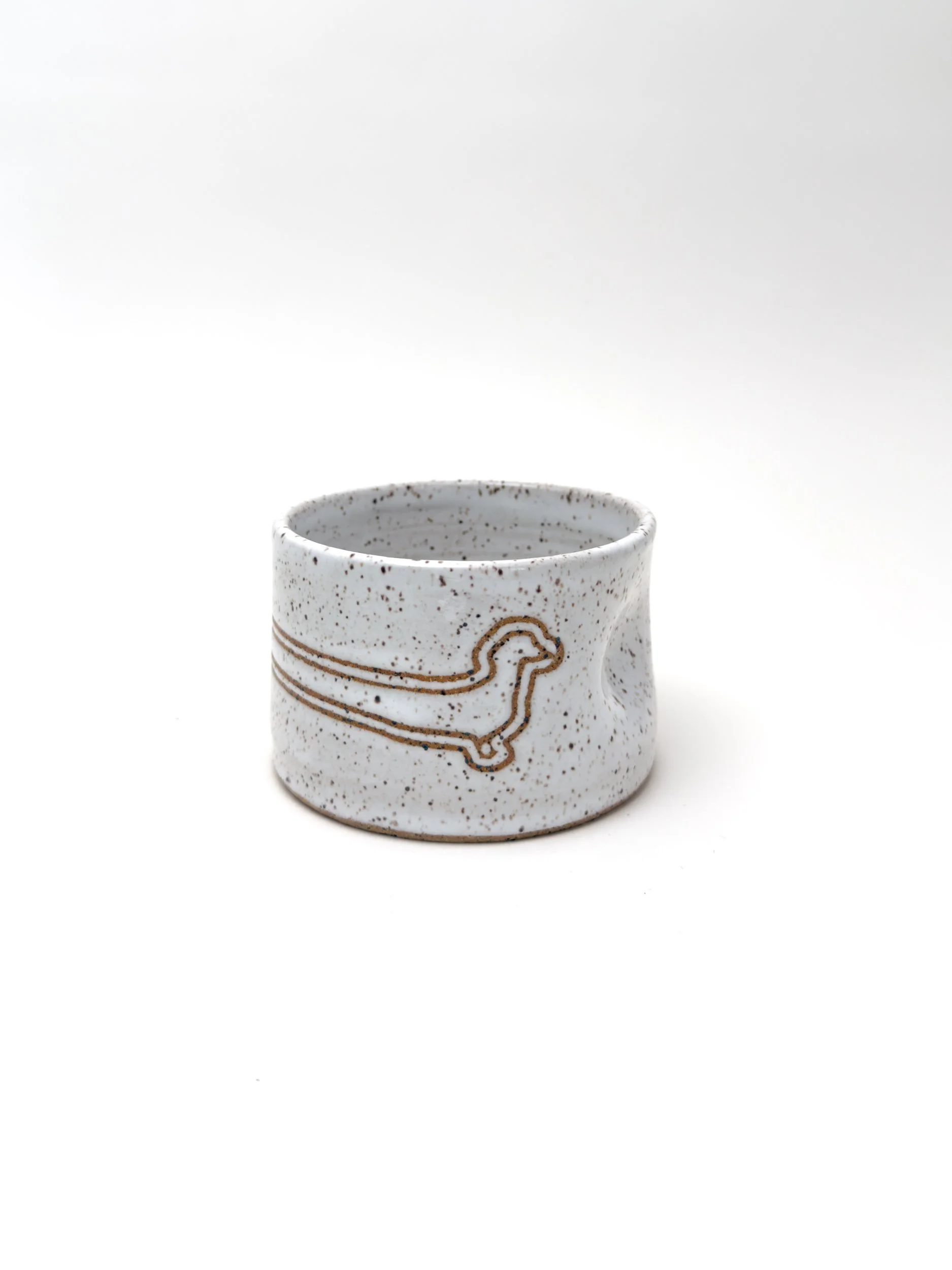 Doxie Tea Cup Bowl white