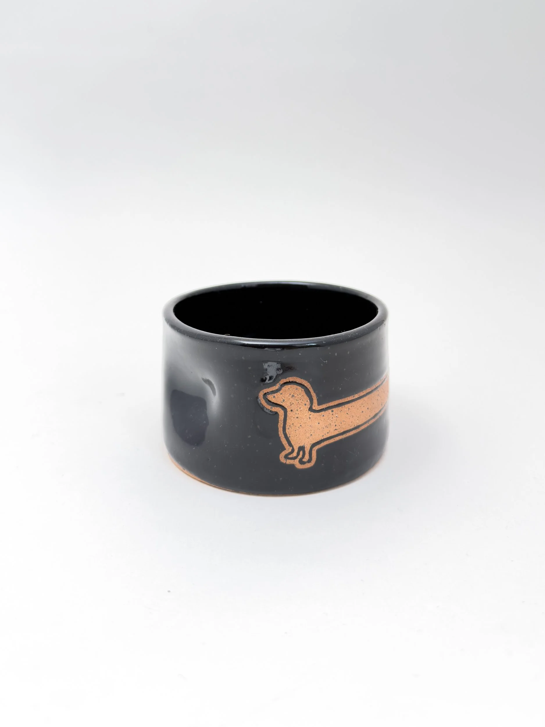 Doxie Tea Cup Bowl Black