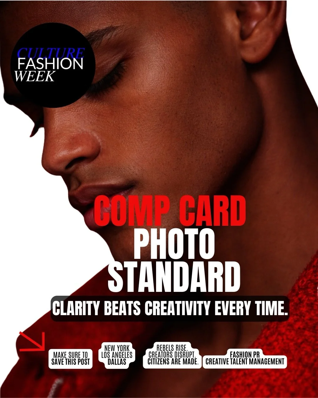 WHAT PHOTOS SHOULD BE ON YOUR COMP CARD ⚡

Your comp card isn&rsquo;t a scrapbook.
It&rsquo;s a sales tool.
Agencies want clarity, not creativity overload.

Here&rsquo;s the industry-standard breakdown:

FRONT (1 IMAGE)

Primary Headshot
&bull; Clean