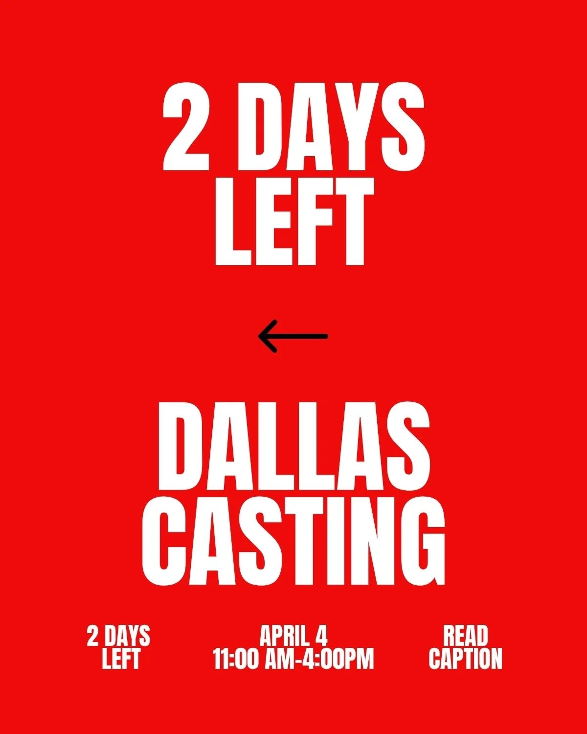 DALLAS CASTING &mdash; APRIL 4 ⚡ FINAL CALL

Only 2 days left.

If you know, you know.

We&rsquo;re bringing @rangemodelsny to town &mdash; as seen on @modelsdot Their talent has walked for leading luxury fashion houses.

This is your opportunity to 