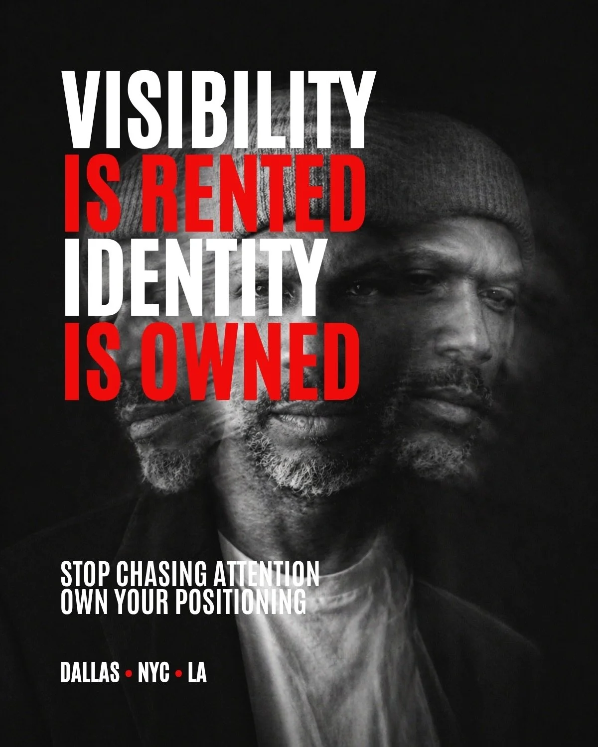 Visibility is rented. Identity is owned.

You&rsquo;re not attracting high-ticket clients by being seen; you attract them by being understood. In Dallas, New York, and Los Angeles, attention fades fast, but positioning compounds. If your identity isn