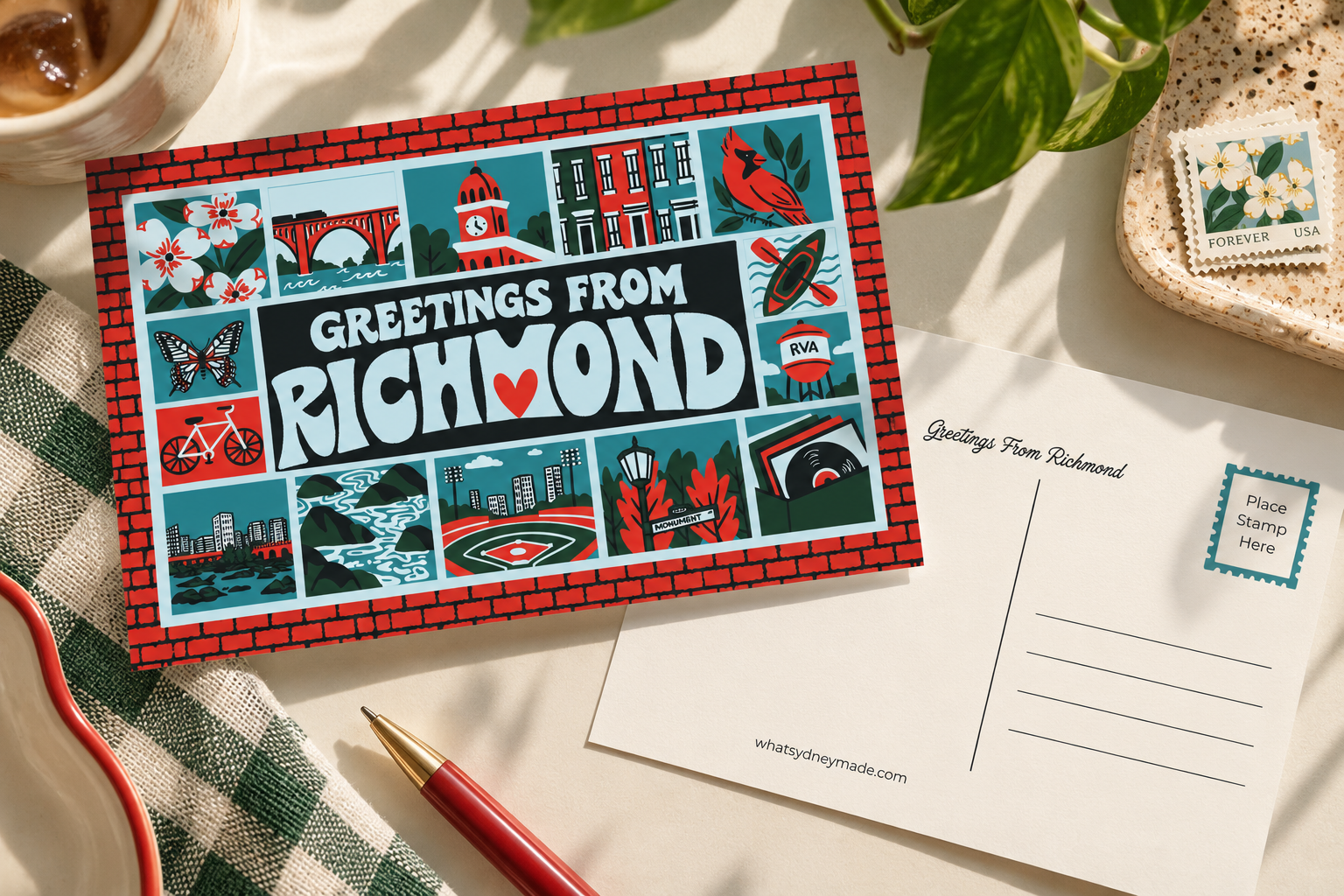 Greetings From Richmond Postcard Flat Lay.png