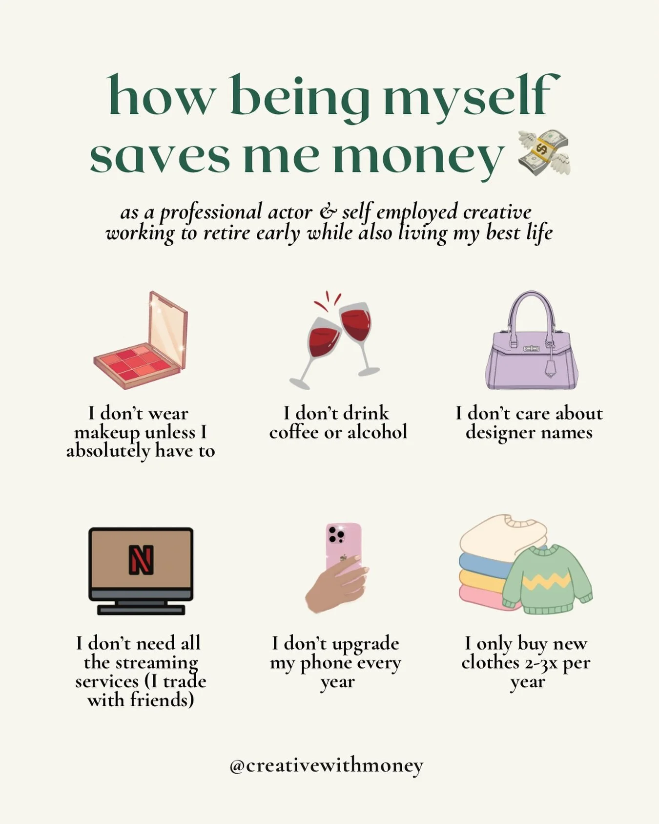 People call me weird for me these things, but it&rsquo;s just me being me! I spend money on what I like and what brings me value, not what the world tells me to like. 

Notice where you&rsquo;re spending because of other&rsquo;s opinions vs. what mak