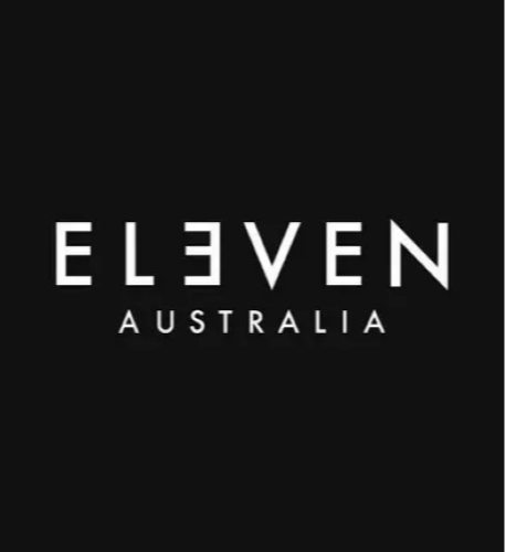 The image features a black background with the word 'ELEVEN AUSTRALIA' written in white, minimalist font at the center.