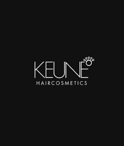 Keune Haircosmetics logo on a black background.