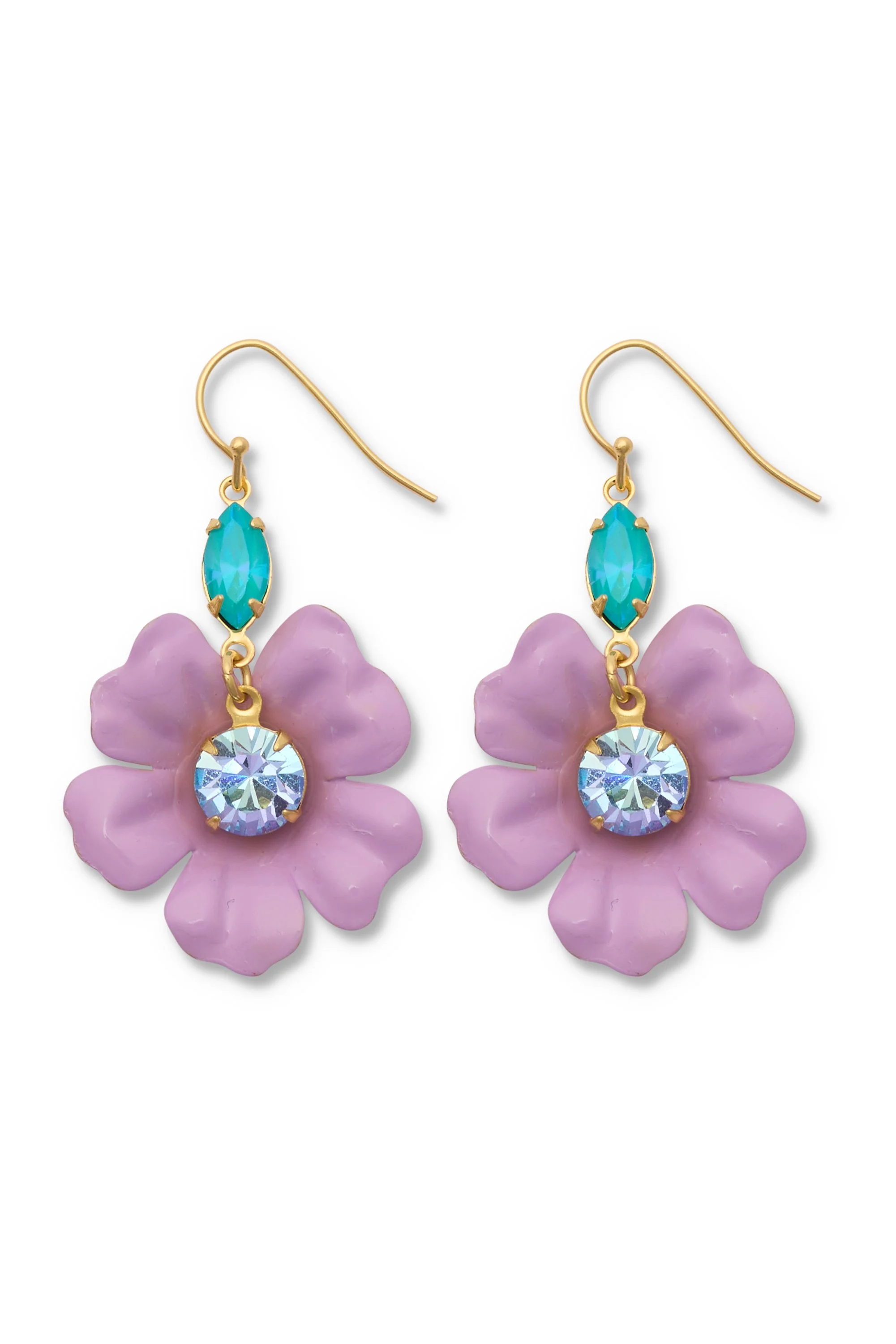 Crystal Bloom Earrings, Lavender, gold.jpg
