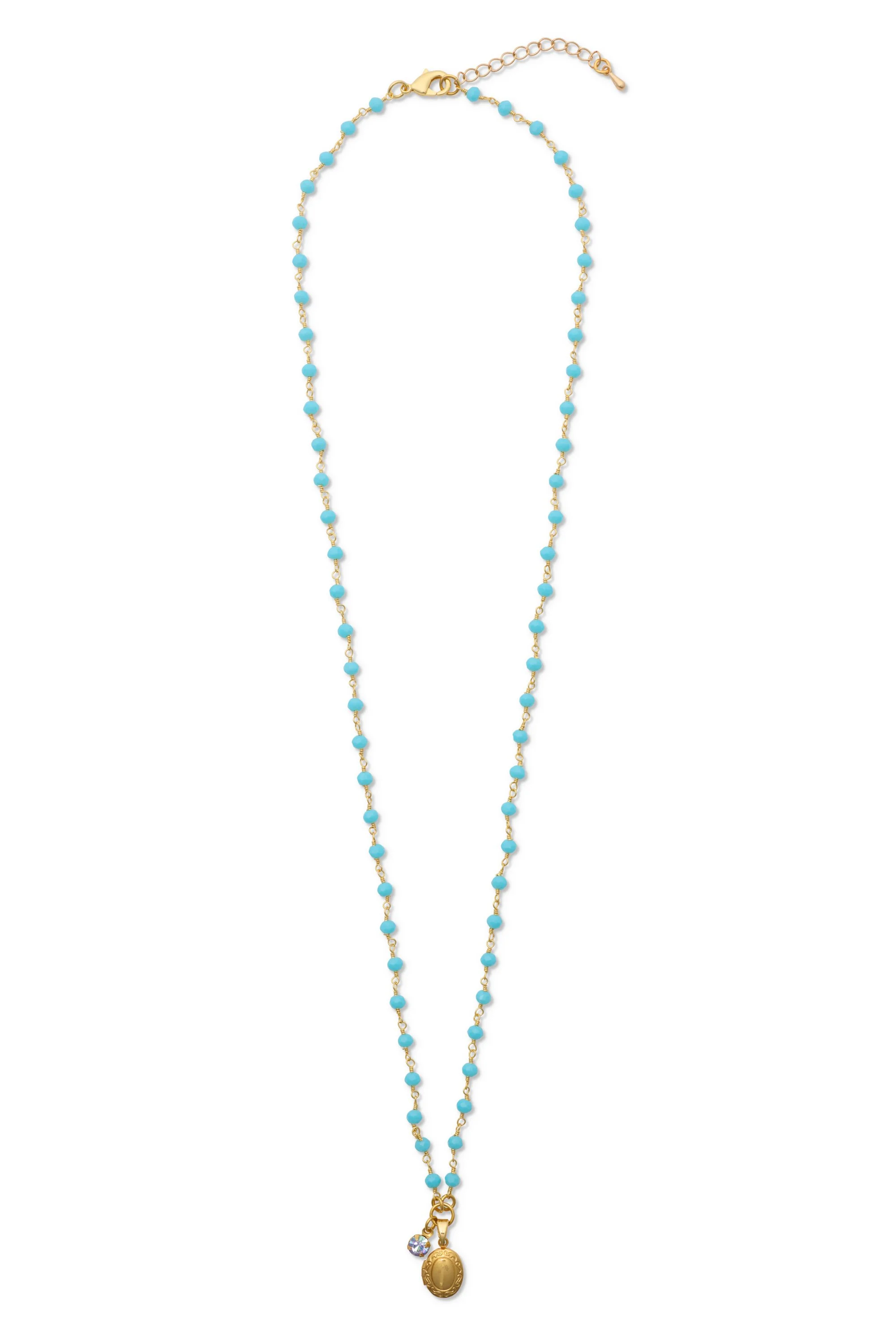Beaded Locket Necklace, Turquoise.jpg