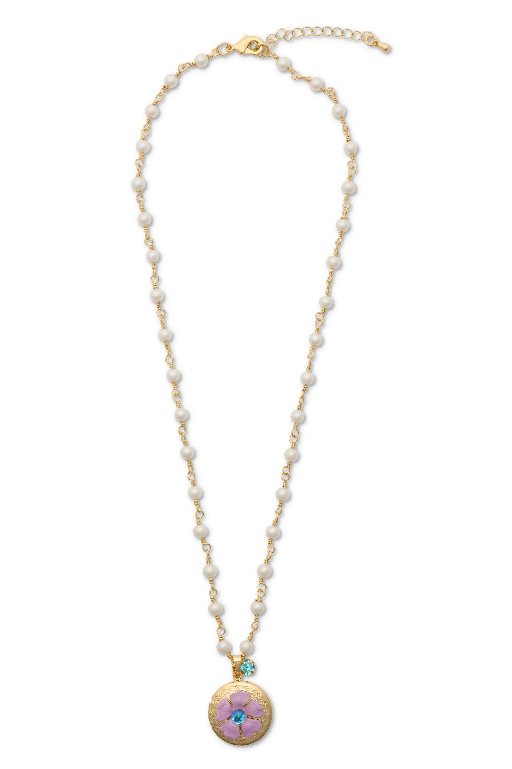 Pearl Locket Necklace, Lavender, gold.jpg